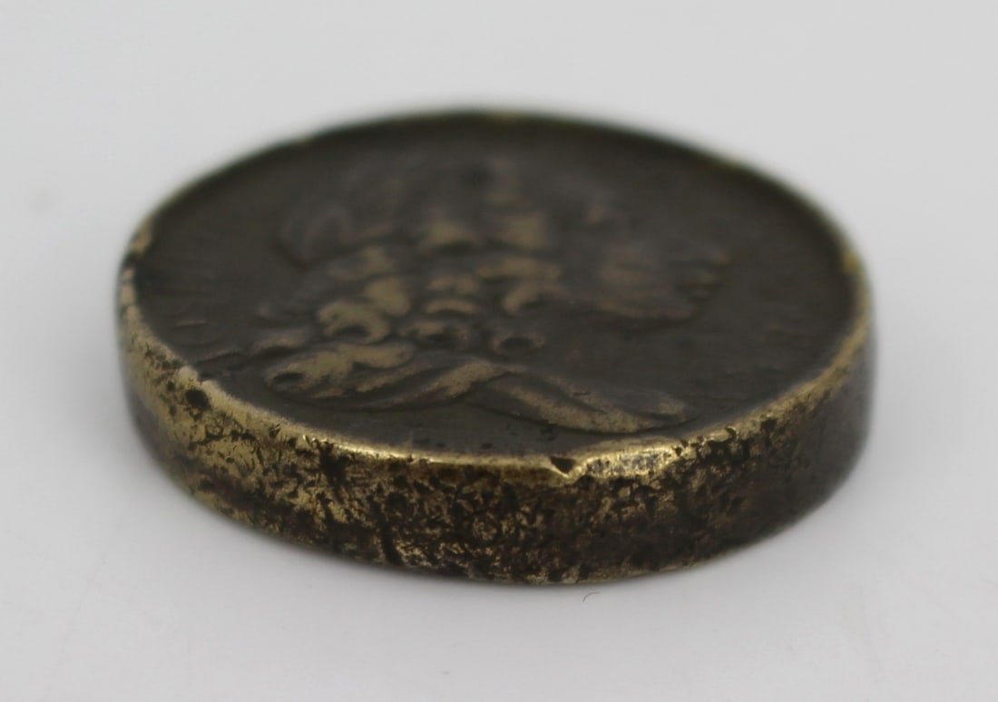 Antique Brass Gaming Token – ""Iosephus"" Three Pound Twelve - 2