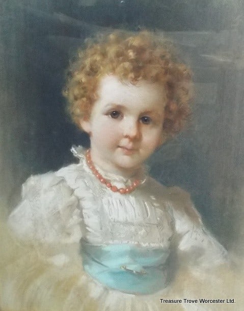 Antique 1897 Pastel Portrait of a Child by Léon Spinick - 3