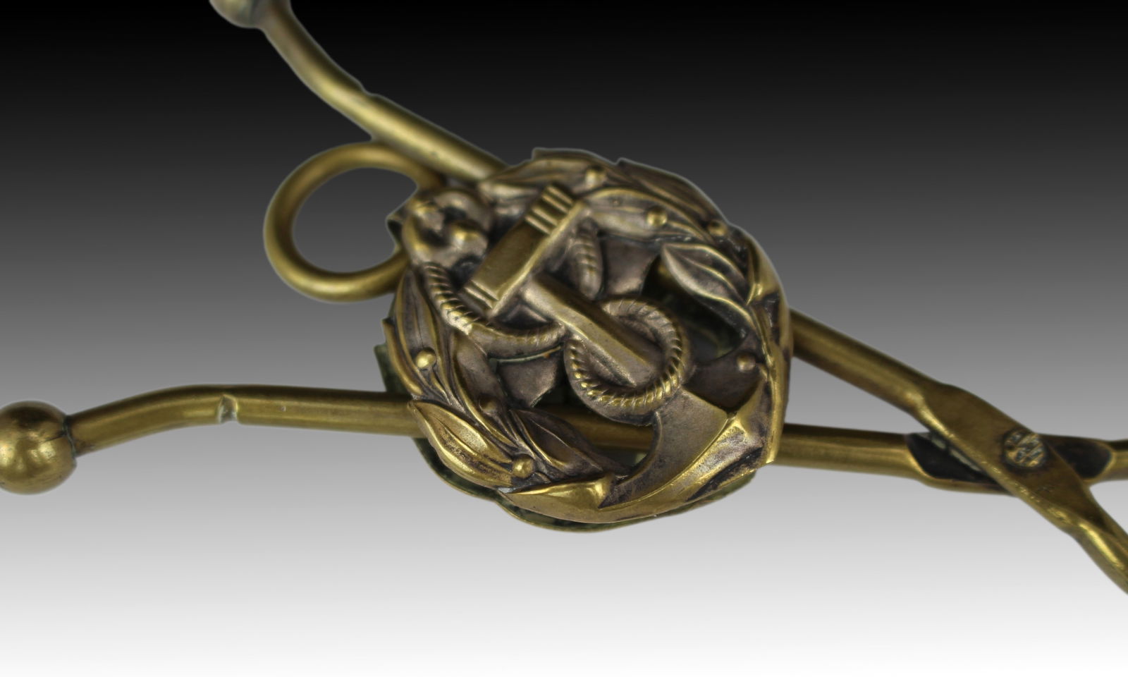 Victorian Brass Sugar Tongs with Nautical Anchor Motif - 5