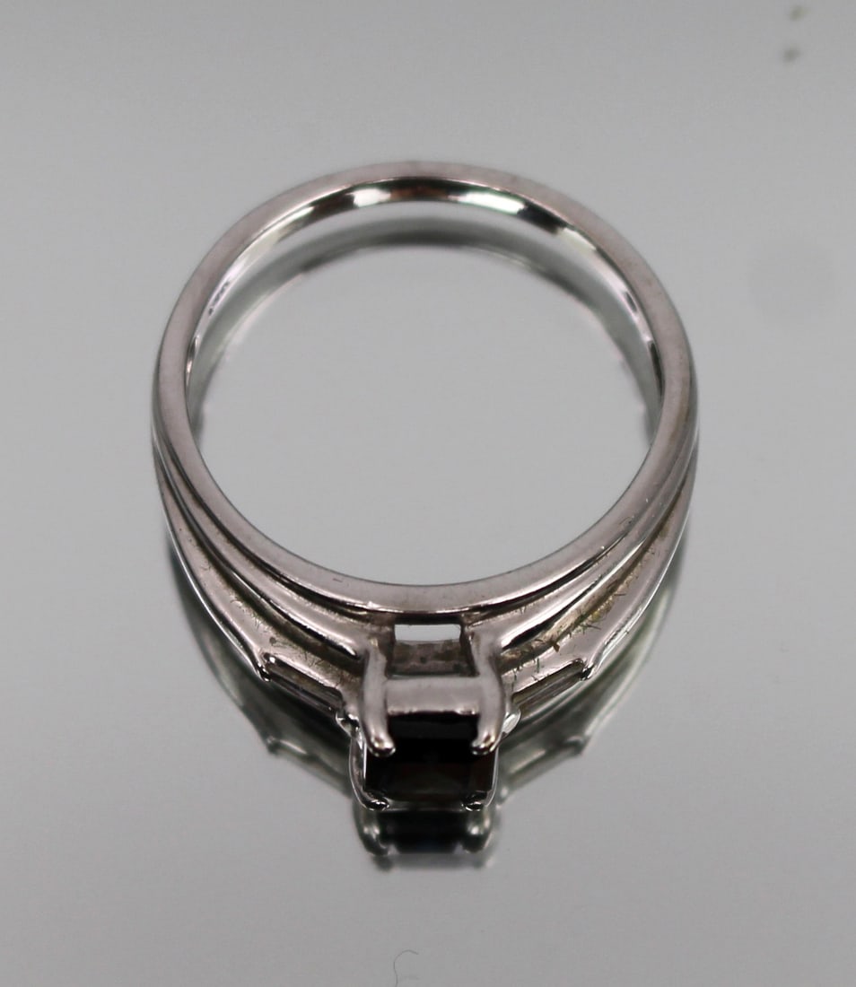 Emerald Cut Tourmaline 14ct White Gold Ring - 2