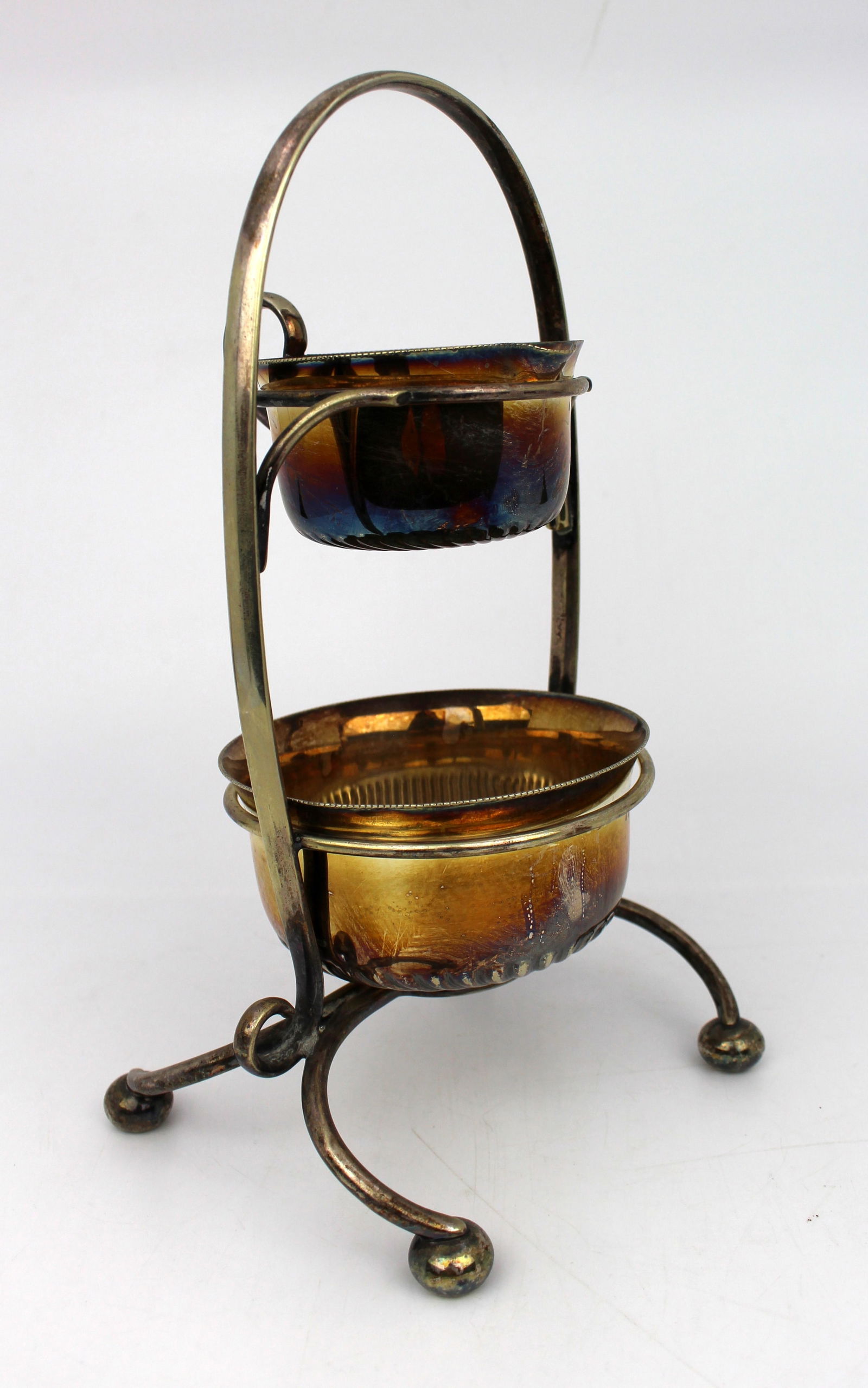 Victorian Silver-Plated Double Salt or Condiment Stand English, Late 19th Century - 2