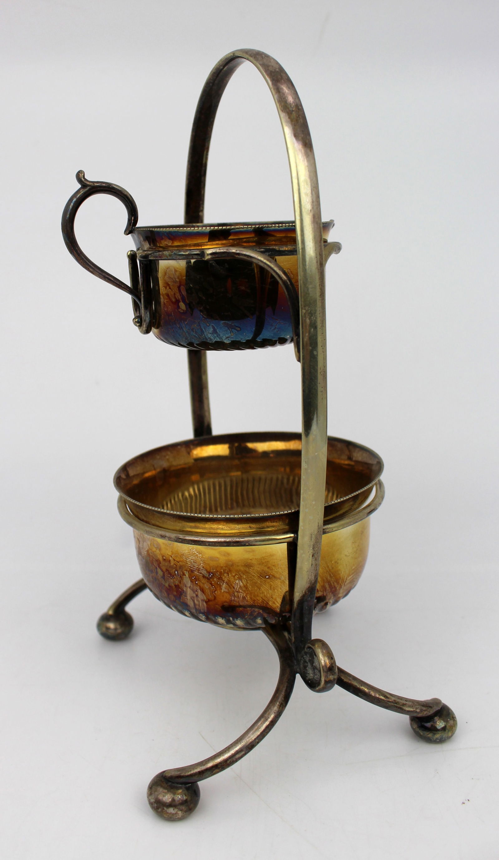 Victorian Silver-Plated Double Salt or Condiment Stand English, Late 19th Century - 3