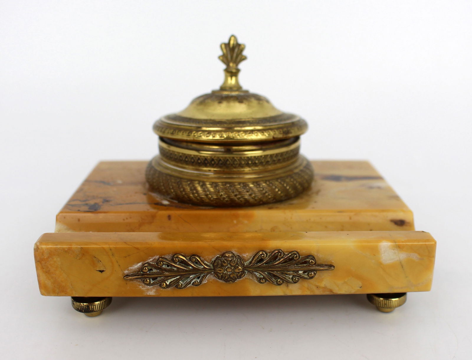 Siena Marble and Ormolu Inkwell, c.1900 - 8