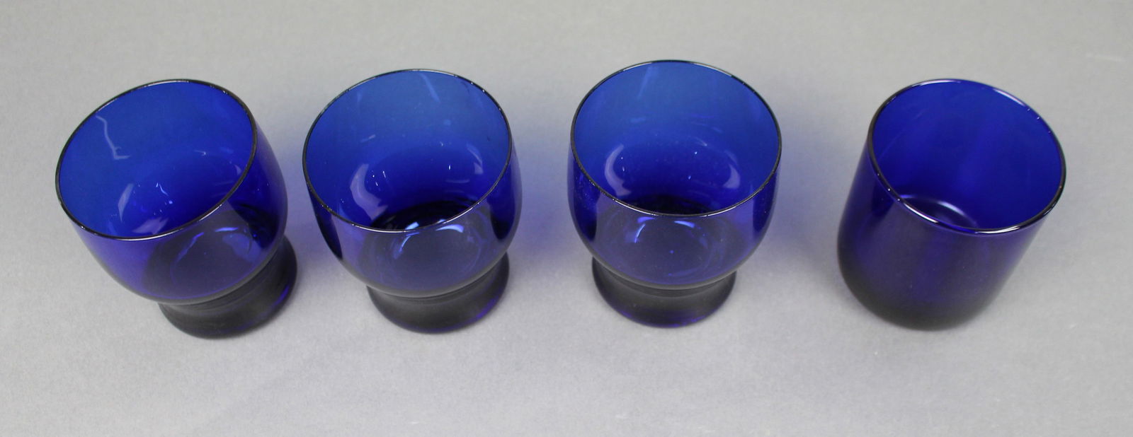 Collection of 4 Vintage Cobalt Blue Goblets - 2
