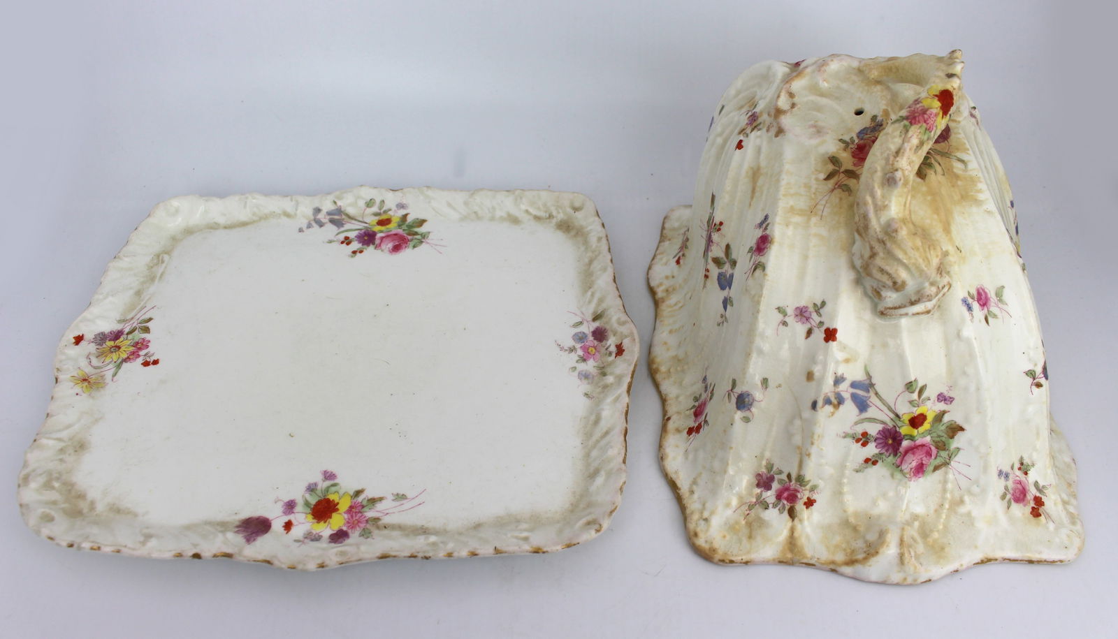 Antique Staffordshire Cheese Dish - 2
