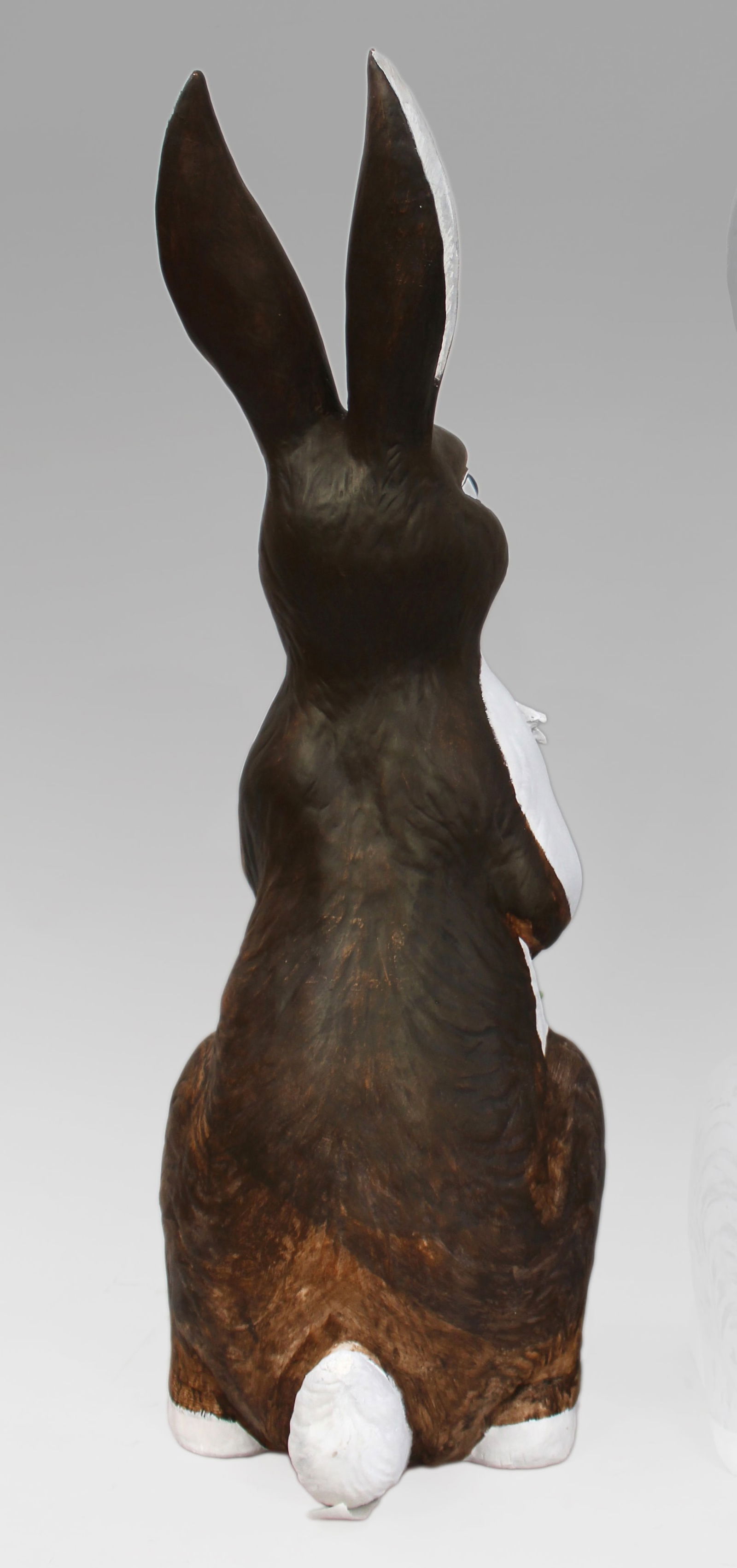 Hand Painted Brown Easter Bunny Statue - 4