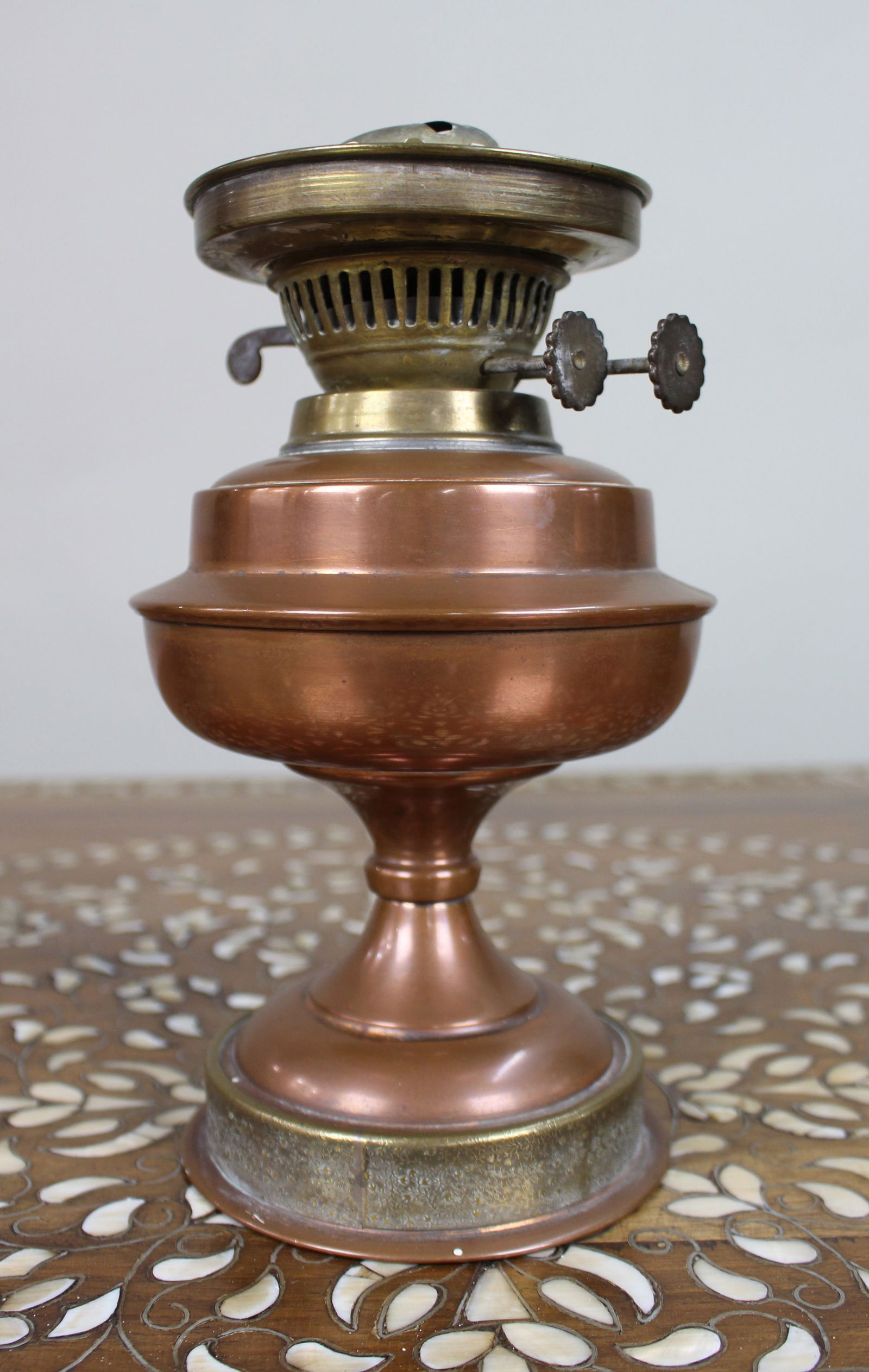 Antique Copper & Brass Oil Lamp (1 of 10)
