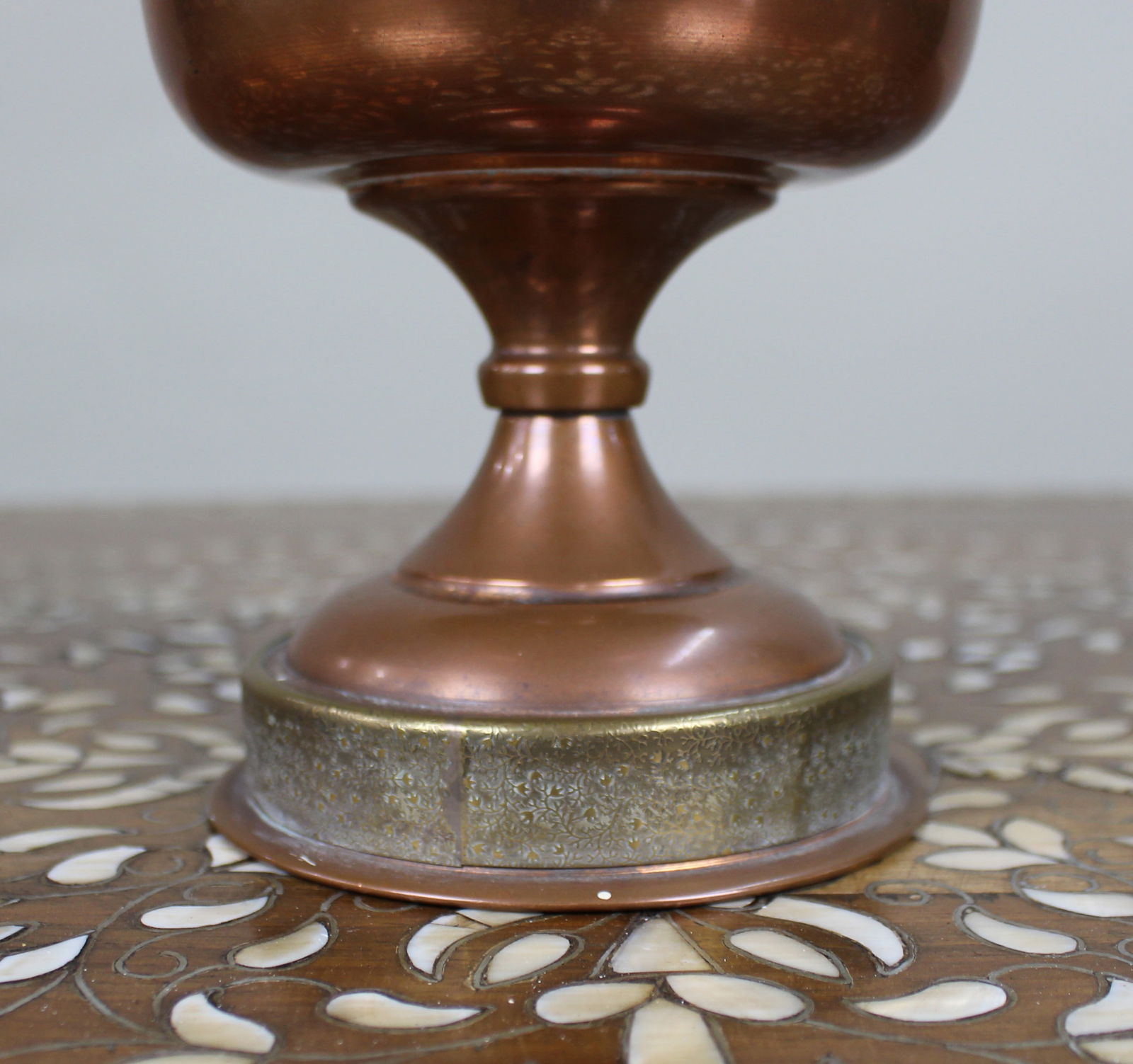 Antique Copper & Brass Oil Lamp - 3