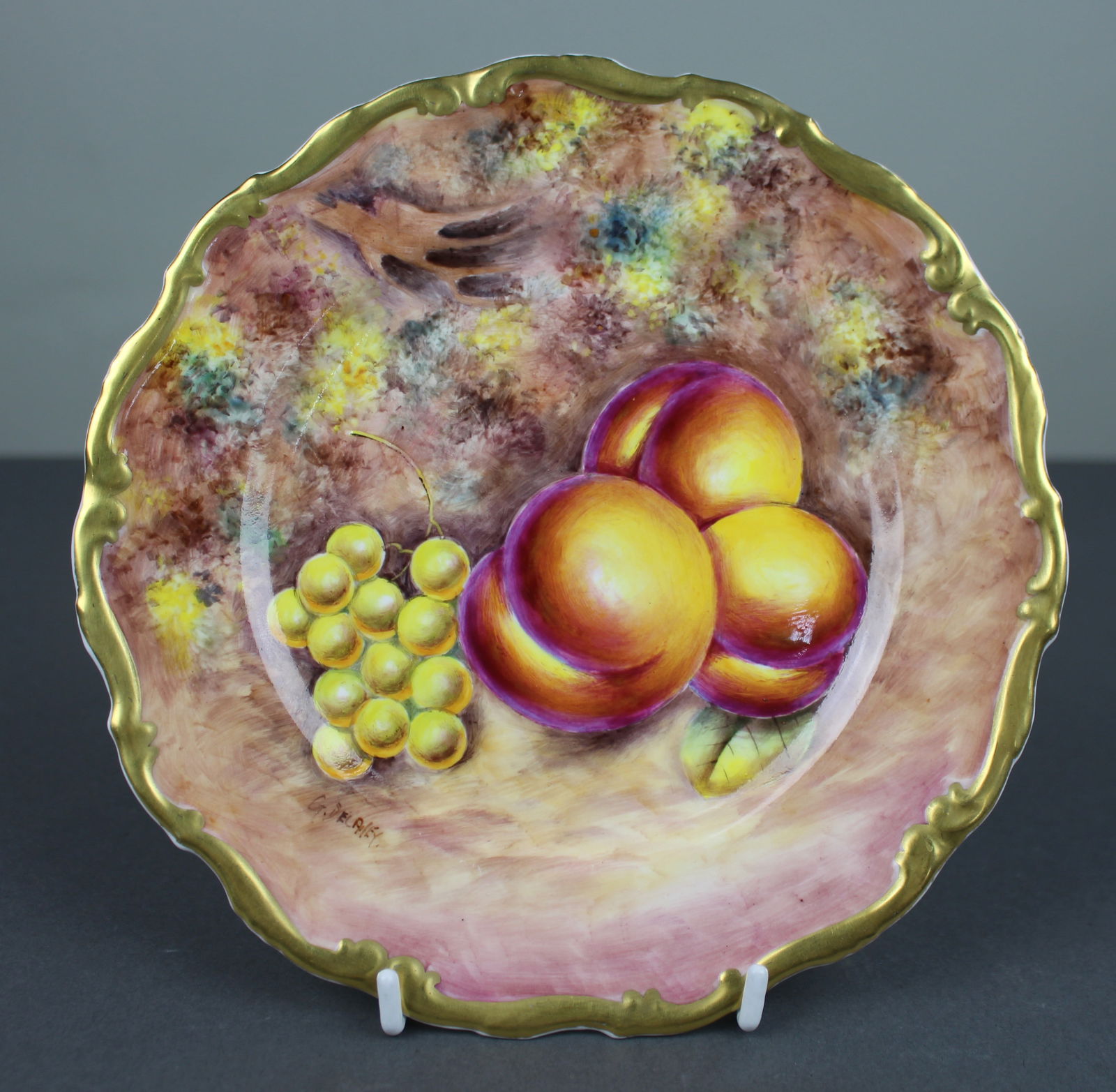 Hand Painted Worcester Fallen Fruit Plate by Delaney: Title: Hand Painted Worcester Fallen Fruit Plate by Delaney Description: Hand Painted Worcester Fallen Fruit Plate by Delaney. Lovely qualiy hand painted plate, signed by the Royal Worcester