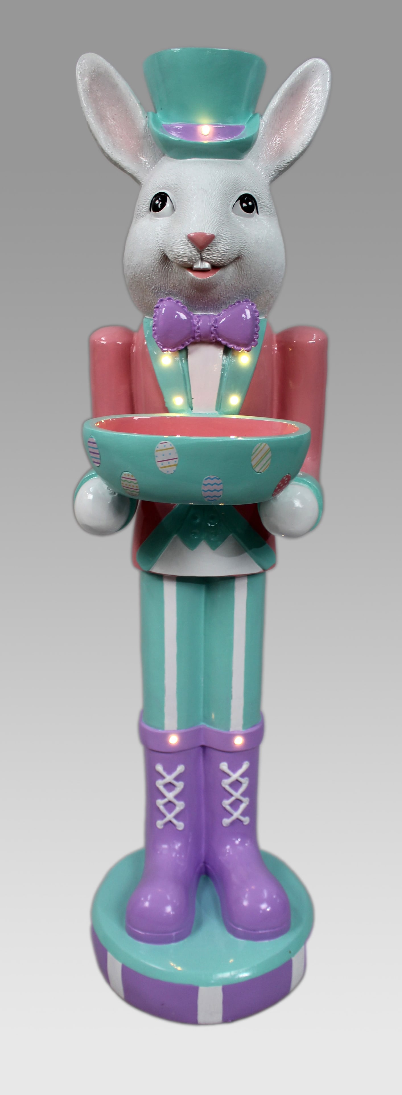 Decorative Painted Illuminated Easter Bunny Statue - 3