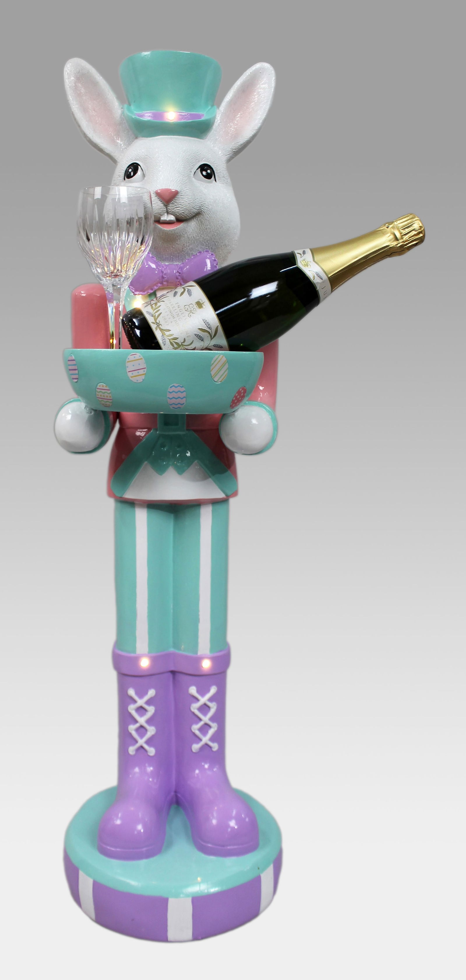 Decorative Painted Illuminated Easter Bunny Statue - 7