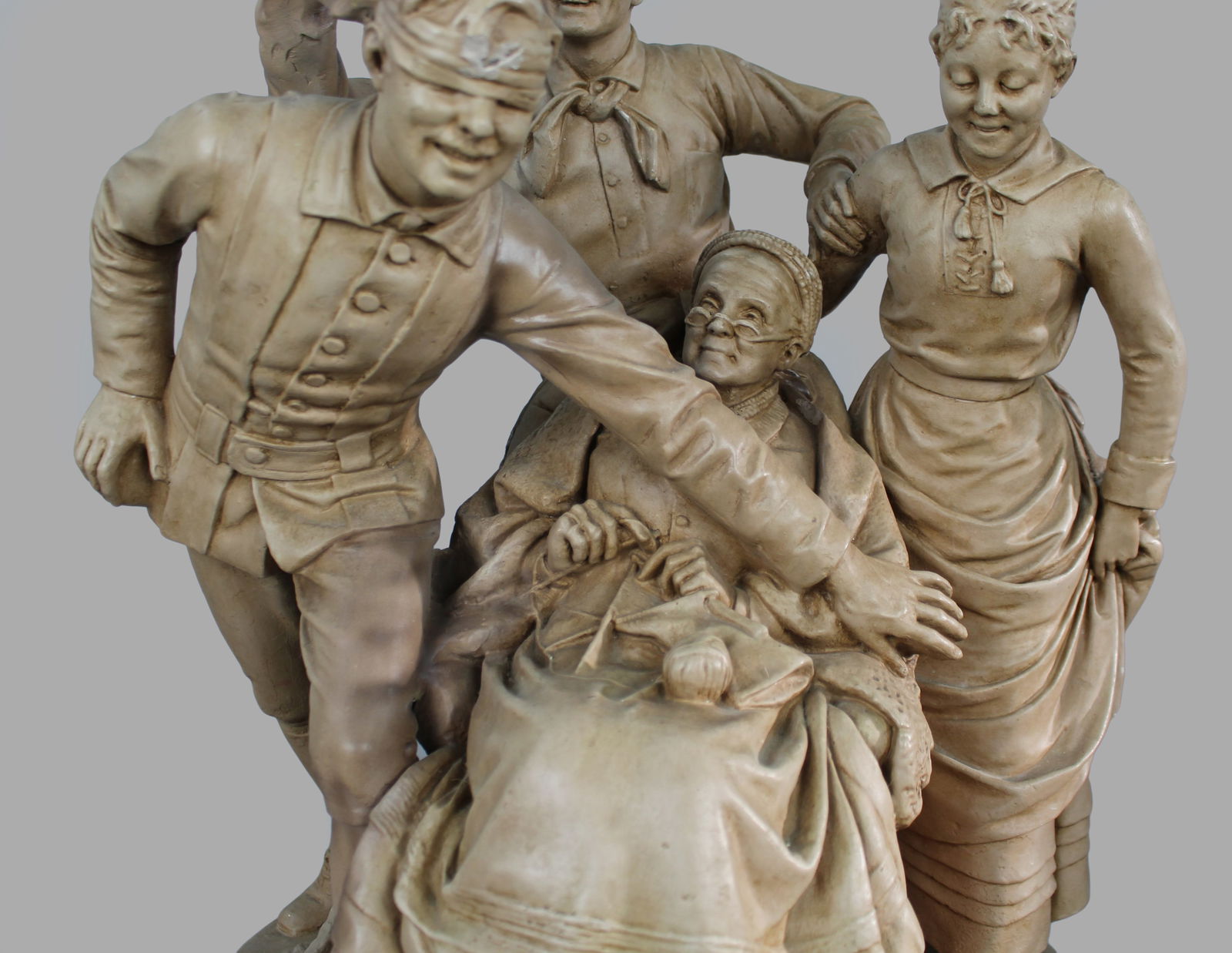 Large Painted Plaster Figural Sculpture by John Rogers - 13