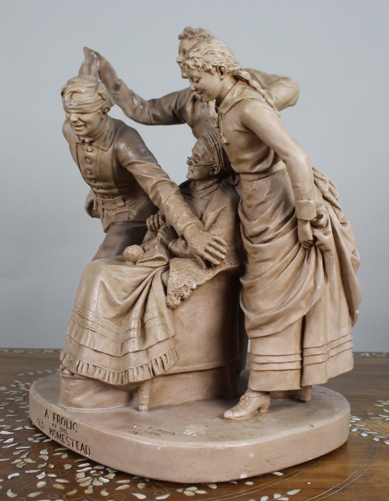 Large Painted Plaster Figural Sculpture by John Rogers - 7