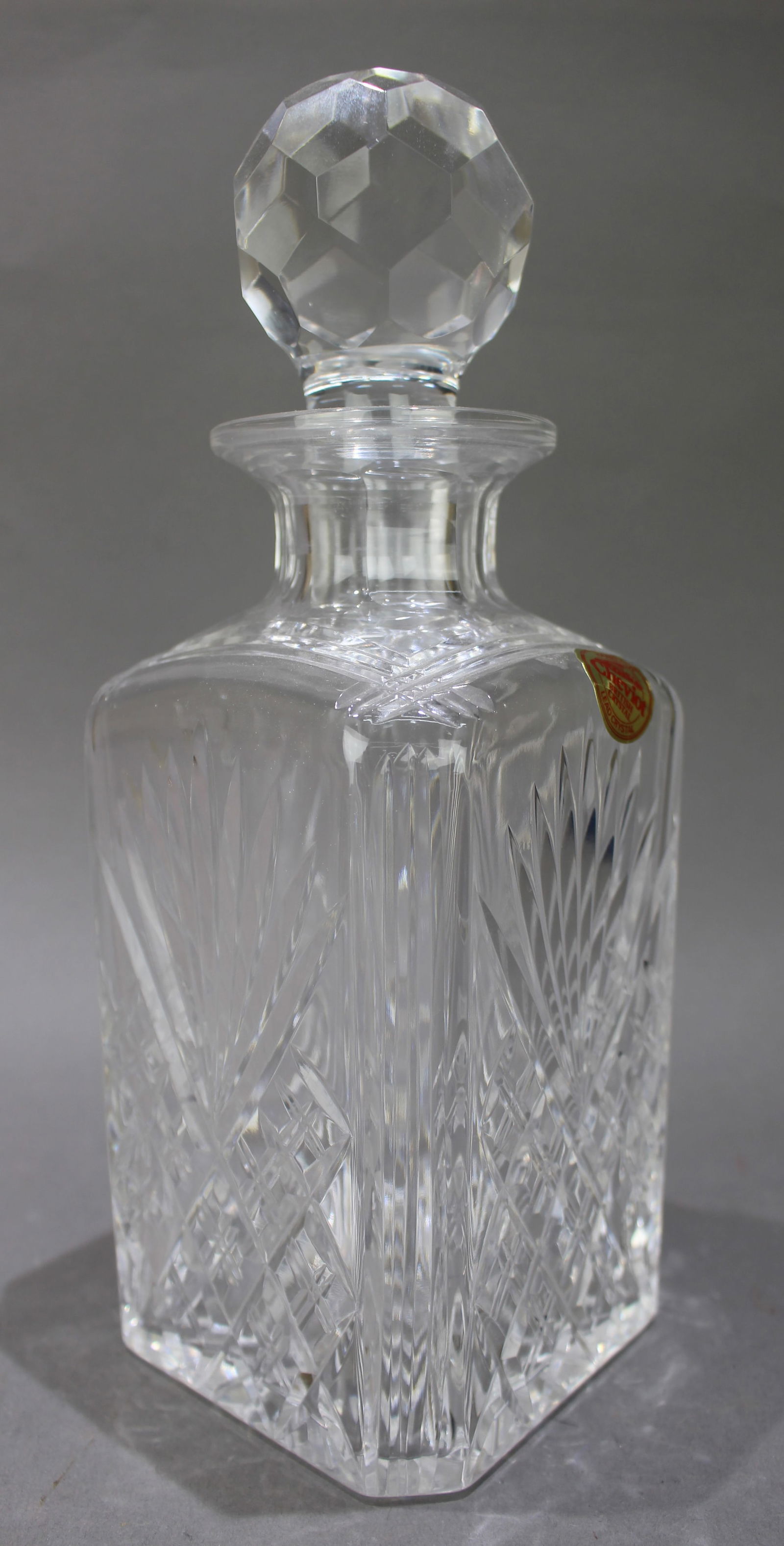 Vintage Cheviot British Crystal Square Shaped Spirit Decanter - 2