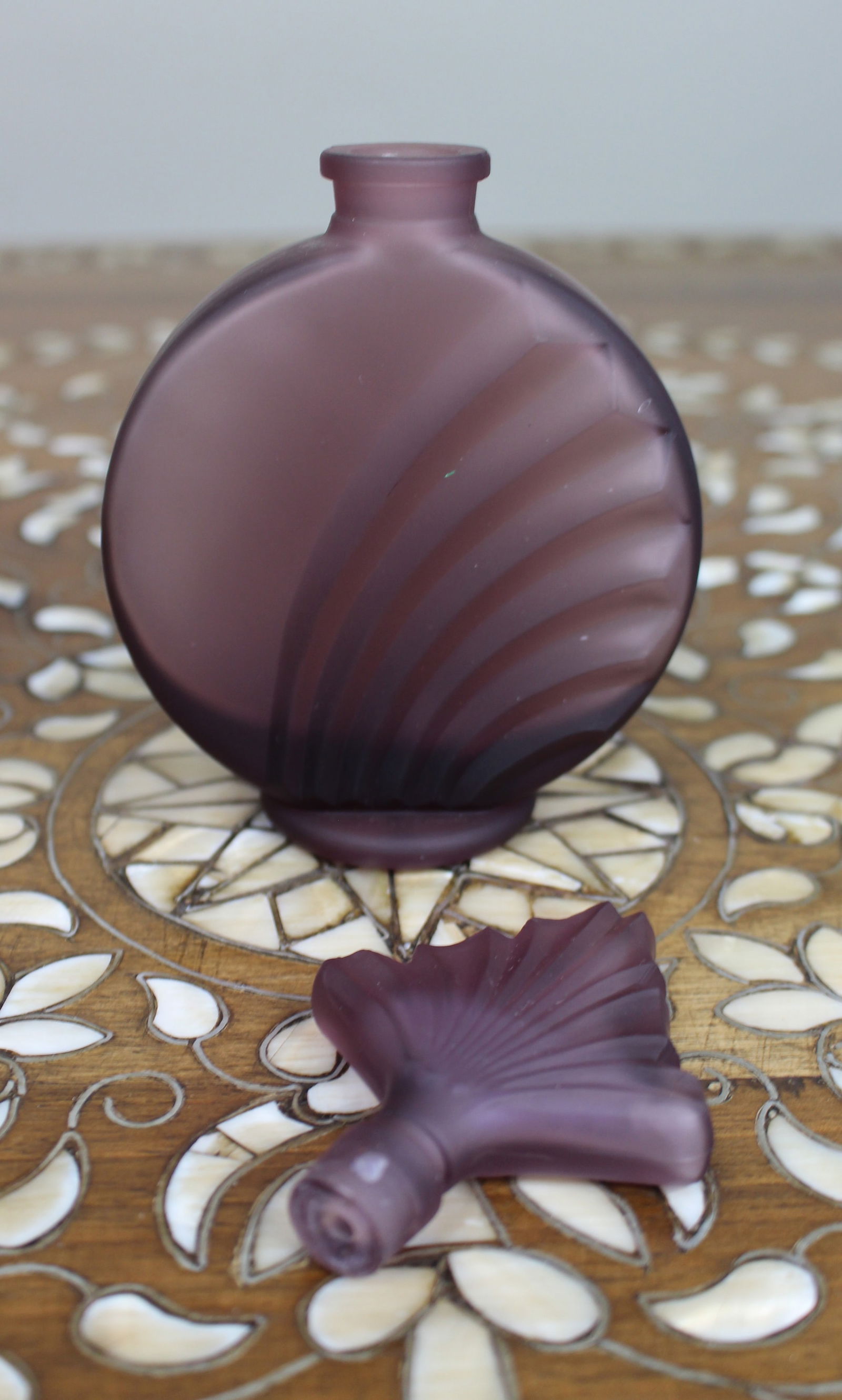 Frosted Purple Glass Scent Bottle - 4