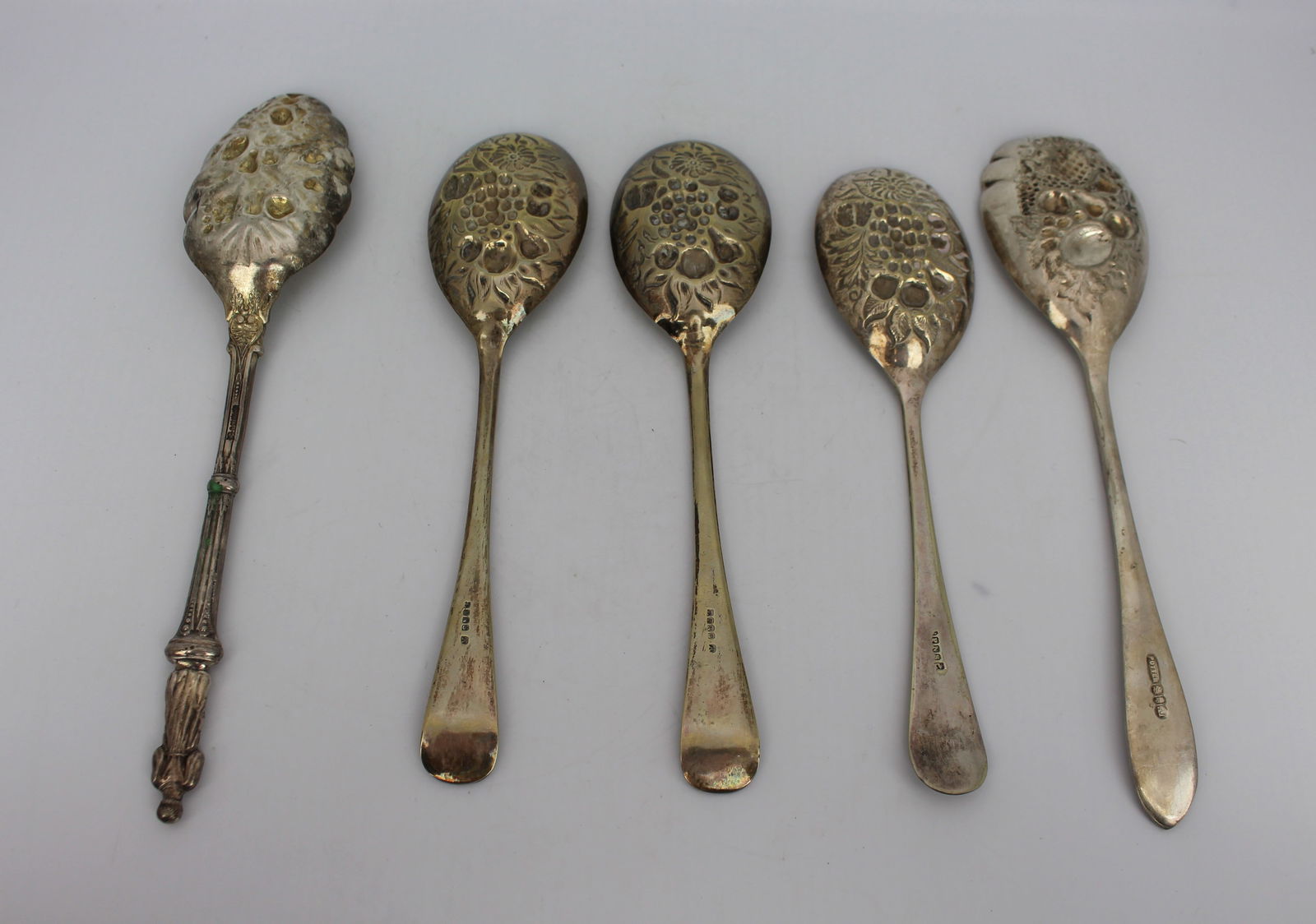 Set of 5 Silver Plated Berry Spoons - 2