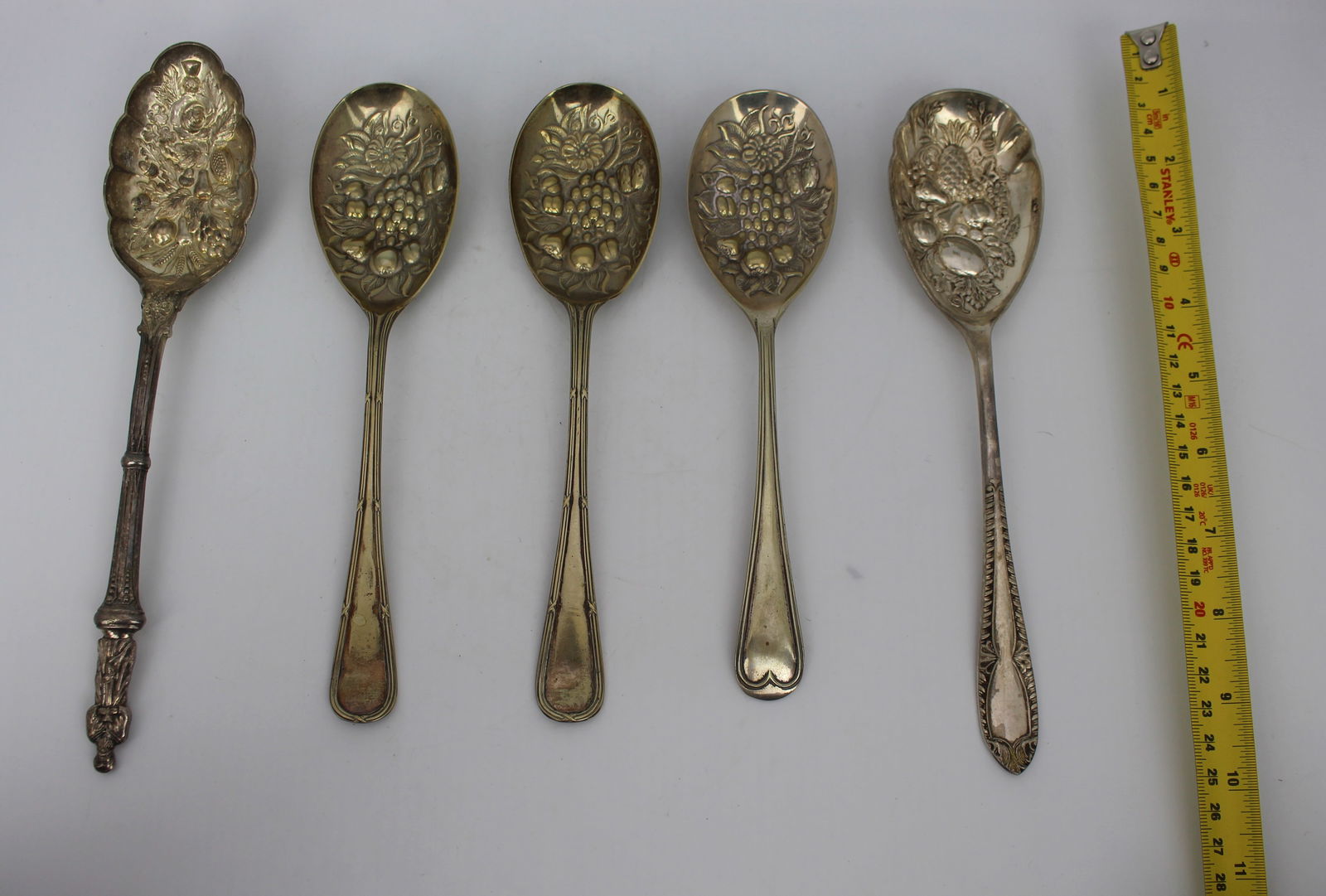 Set of 5 Silver Plated Berry Spoons - 3