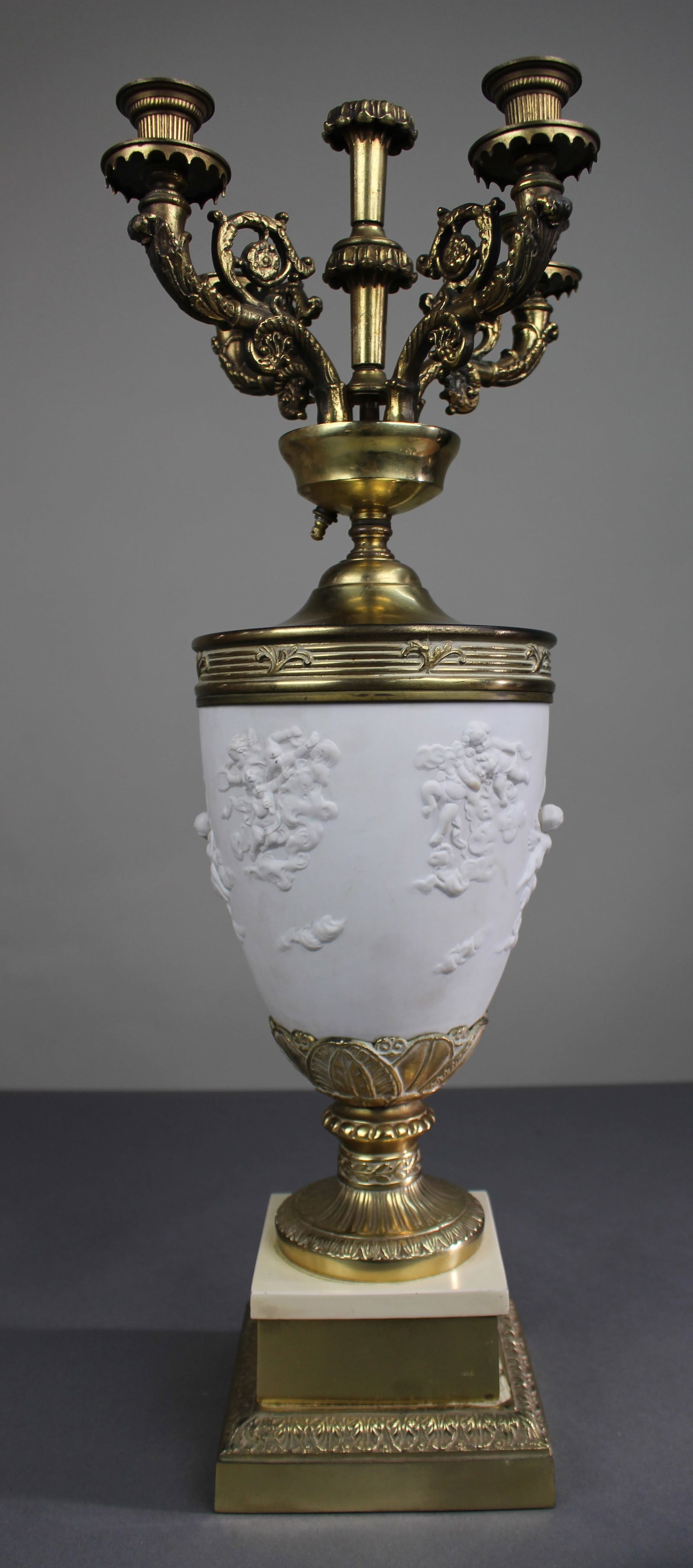 Late 19th Century Continental Bisque Porcelain & Ormolu Candelabrum - 2