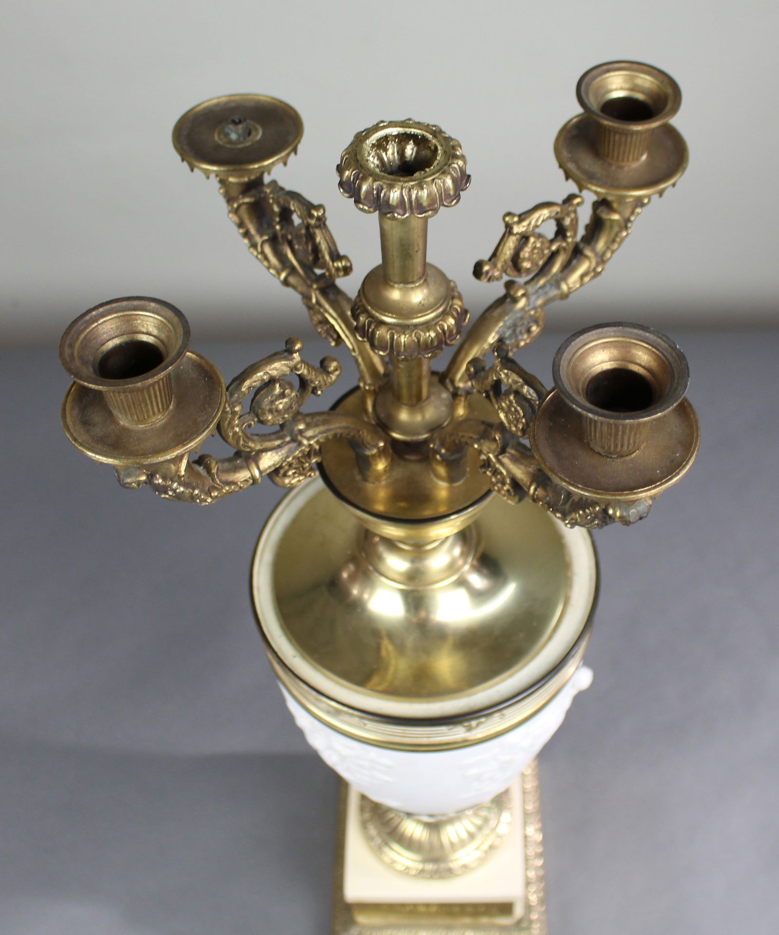 Late 19th Century Continental Bisque Porcelain & Ormolu Candelabrum - 5