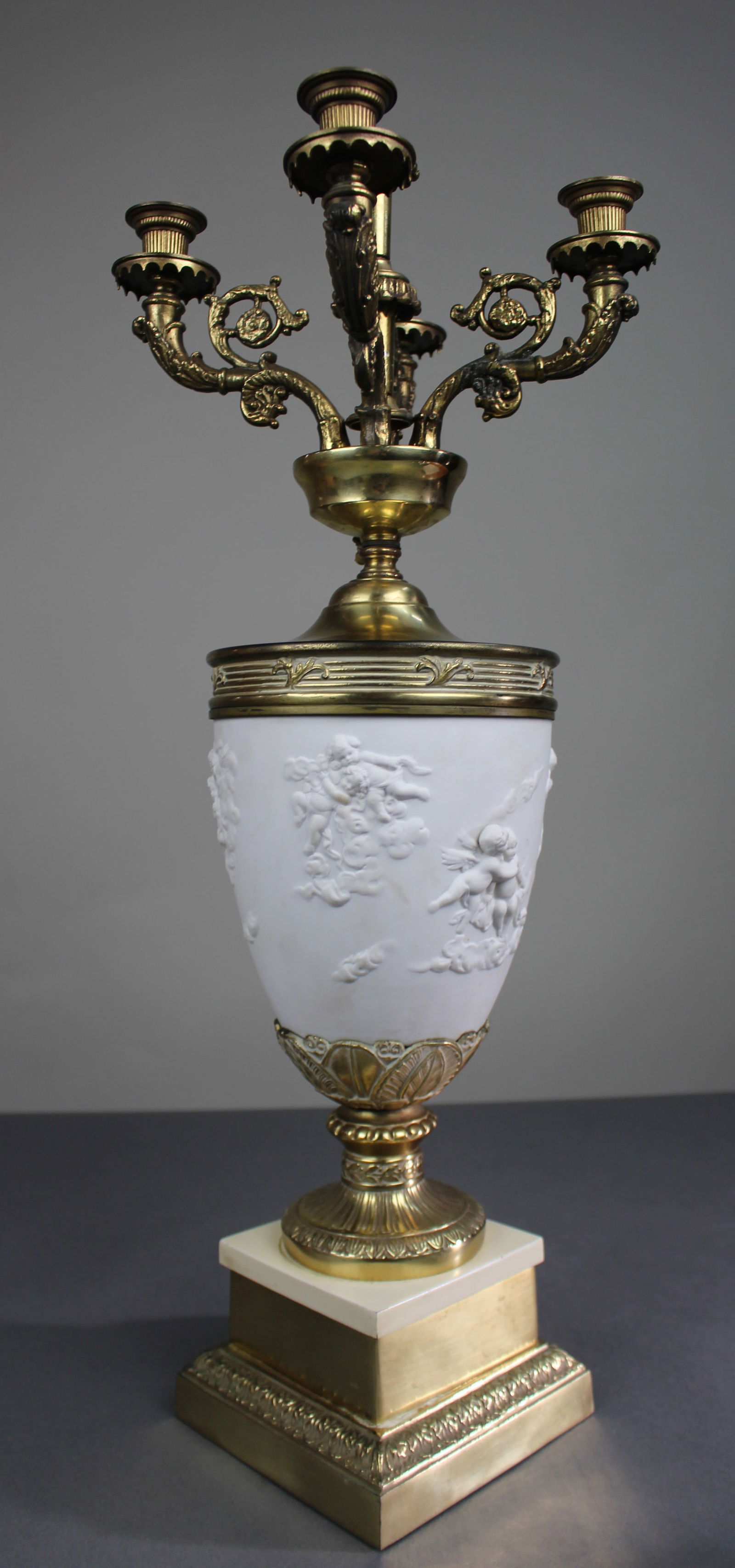 Late 19th Century Continental Bisque Porcelain & Ormolu Candelabrum - 6