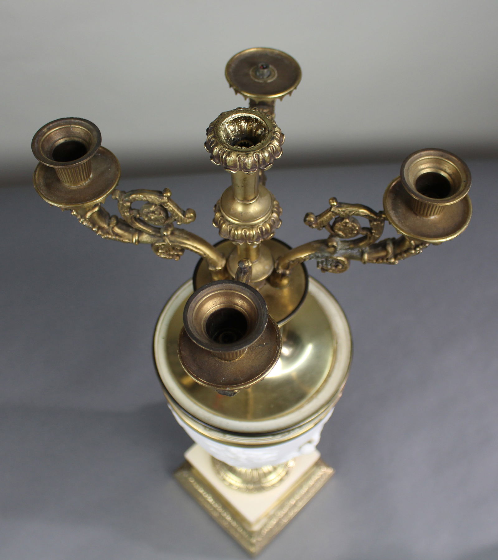 Late 19th Century Continental Bisque Porcelain & Ormolu Candelabrum - 8