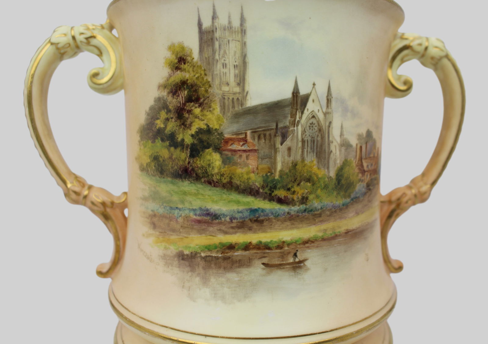 Large Royal Worcester Loving Cup Worcester Cathedral c.1902 - 19