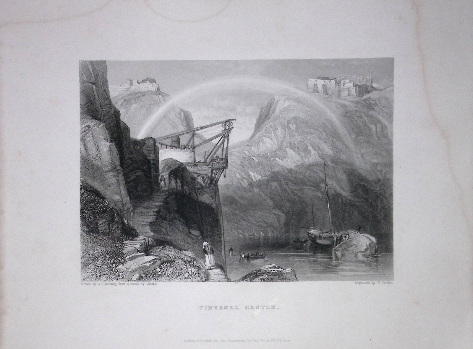 Cornwall Tintagel Castle WH Bartlett 1842 Antique Steel Engraving-205: Title: Cornwall Tintagel Castle WH Bartlett 1842 Antique Steel Engraving-205 Description: Cornwall Tintagel Castle WH Bartlett 1842 Antique Steel Engraving-205 This
