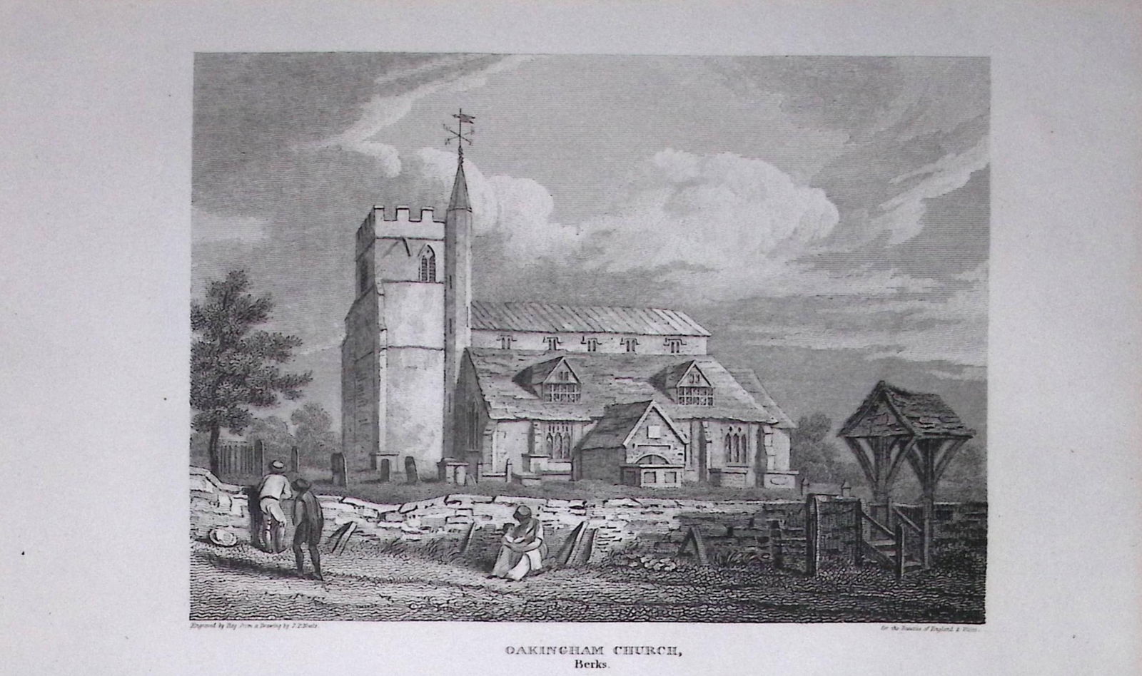 Oakingham Church Berkshire Antique 226 Years-Old Georgian Steel-Engraving-440: Title: Oakingham Church Berkshire Antique 226 Years-Old Georgian Steel-Engraving-440 Description: This Georgian Antique Print Was Removed from a First Edition of. The Beauties of England and