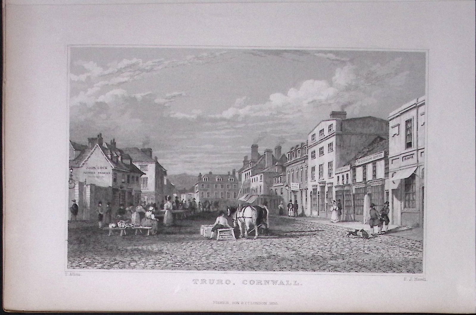Cornwall Truro Town Antique 193 Years-Old Steel-Engraving-31: Title: Cornwall Truro Town Antique 193 Years-Old Steel-Engraving-31 Description: This Cornwall Georgian Antique Print Was Removed from a First Edition of. The Beaut