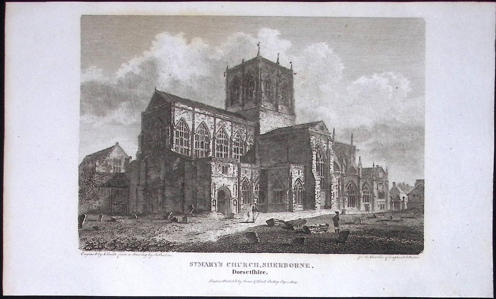 St Marys Church Sherbourne Dorset Antique 223 Years-Old Georgian Steel-Engraving-185: Title: St Marys Church Sherbourne Dorset Antique 223 Years-Old Georgian Steel-Engraving-185 Description: This Dorsetshire Georgian Antique Print Was Removed from a First Edition of. The