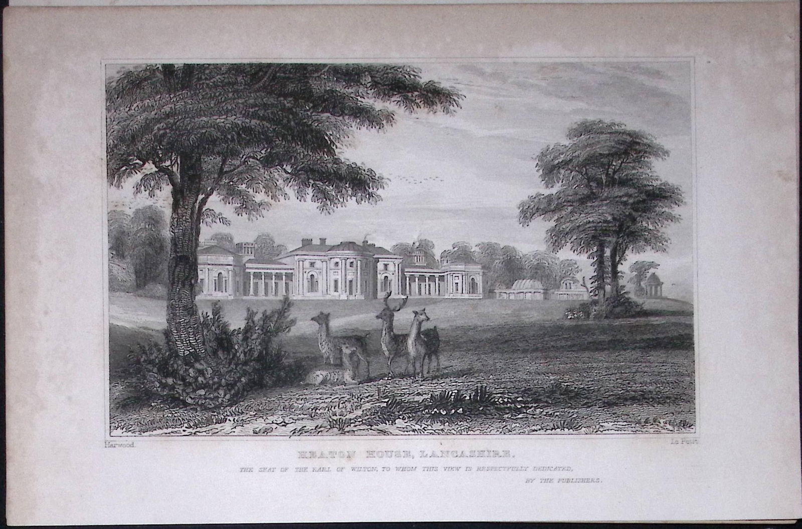 Manchester Heaton Park House Antique 195 Years-Old Steel-Engraving-18: Title: Manchester Heaton Park House Antique 195 Years-Old Steel-Engraving-18 Description: This Antique Steel Engraving Was Removed from a 195-Year-Old Edition of. L