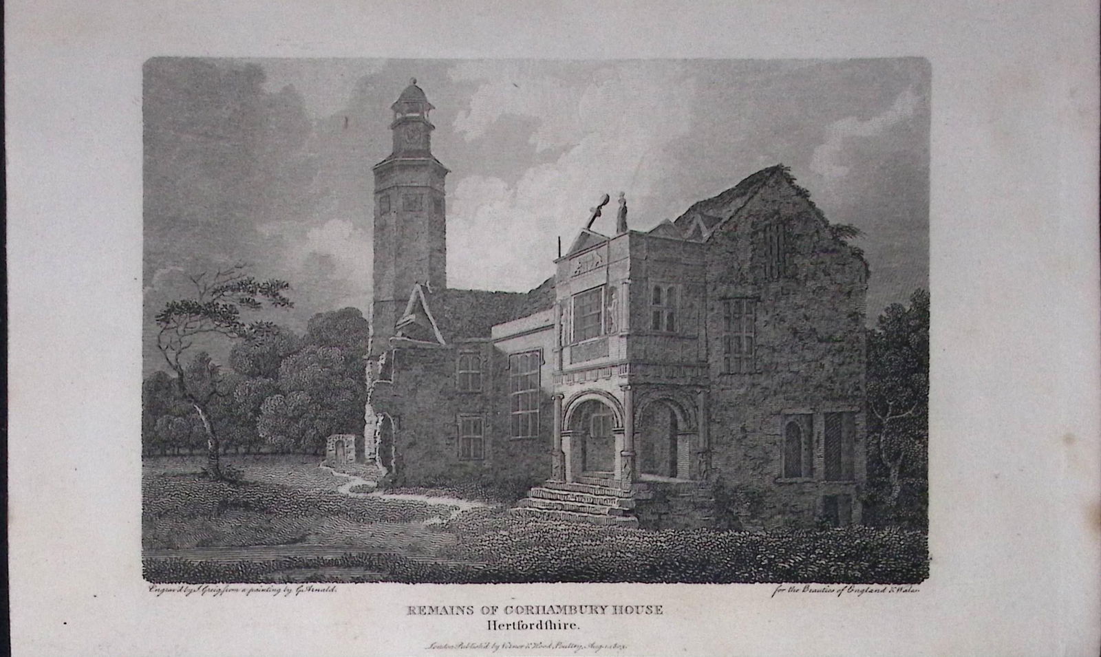 Gorhambury House St Albans Herts Antique 218 Years-Old Georgian Steel-Engraving-463 (1 of 2)