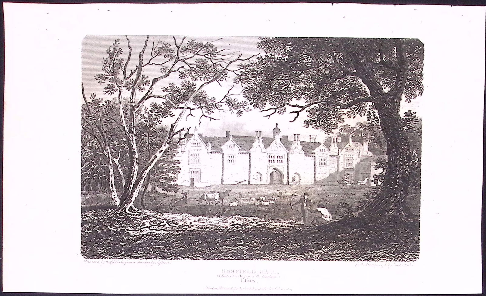 Essex Gosford Hall Antique 222 Years-Old Steel-Engraving-163: Title: Essex Gosford Hall Antique 222 Years-Old Steel-Engraving-163 Description: This Essex Georgian Antique Print Was Removed from a First Edition of. The Beauties of England and Wales Antique