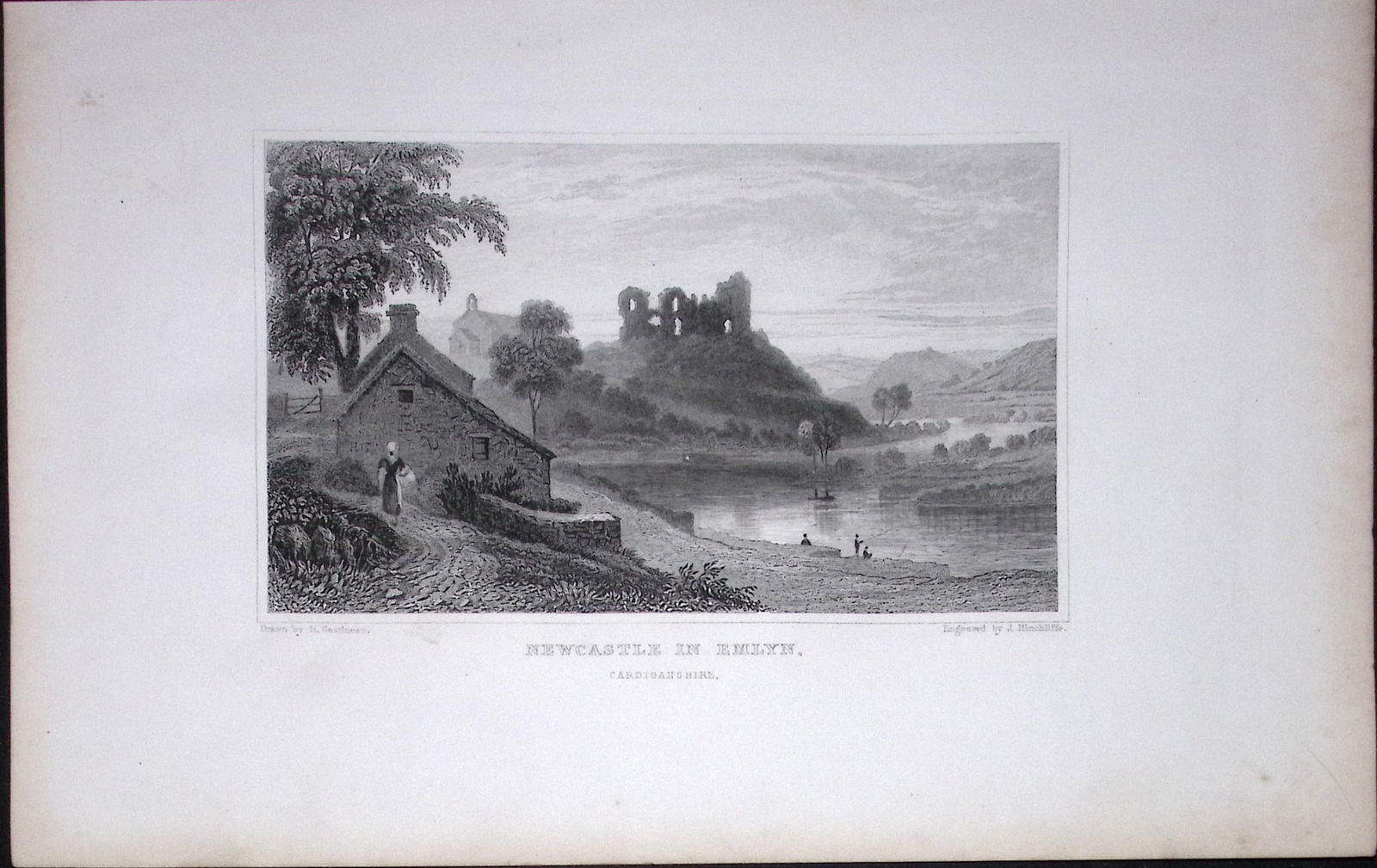 Wales Newcastle in Emlyn Antique 166-Year-Old Steel Engraving-47.: Title: Wales Newcastle in Emlyn Antique 166-Year-Old Steel Engraving-47. Description: Wales Newcastle in Emlyn Antique 166-Year-Old Steel Engraving-47. This Antique Steel Engraving Was Removed