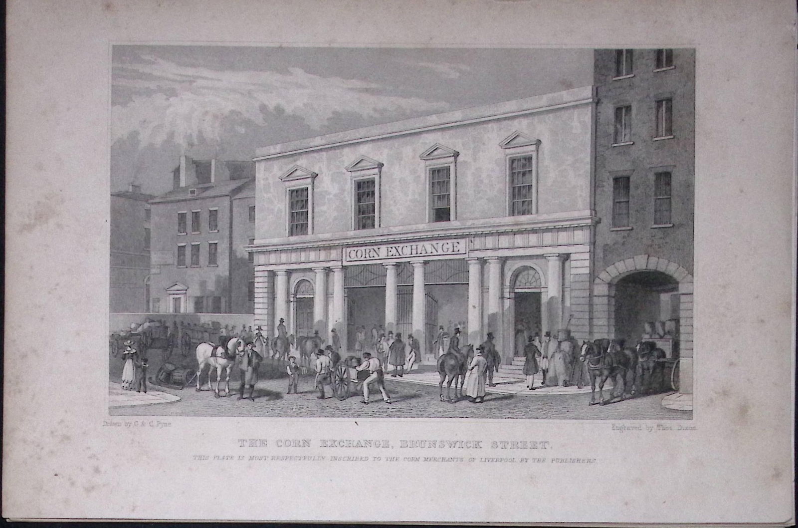Liverpool Corn Exchange Brunswick St Antique 195 Years-Old Steel-Engraving-68: Title: Liverpool Corn Exchange Brunswick St Antique 195 Years-Old Steel-Engraving-68 Description: This Antique Steel Engraving Was Removed from a 195-Year-Old Edition of. Lancashire Illustrated