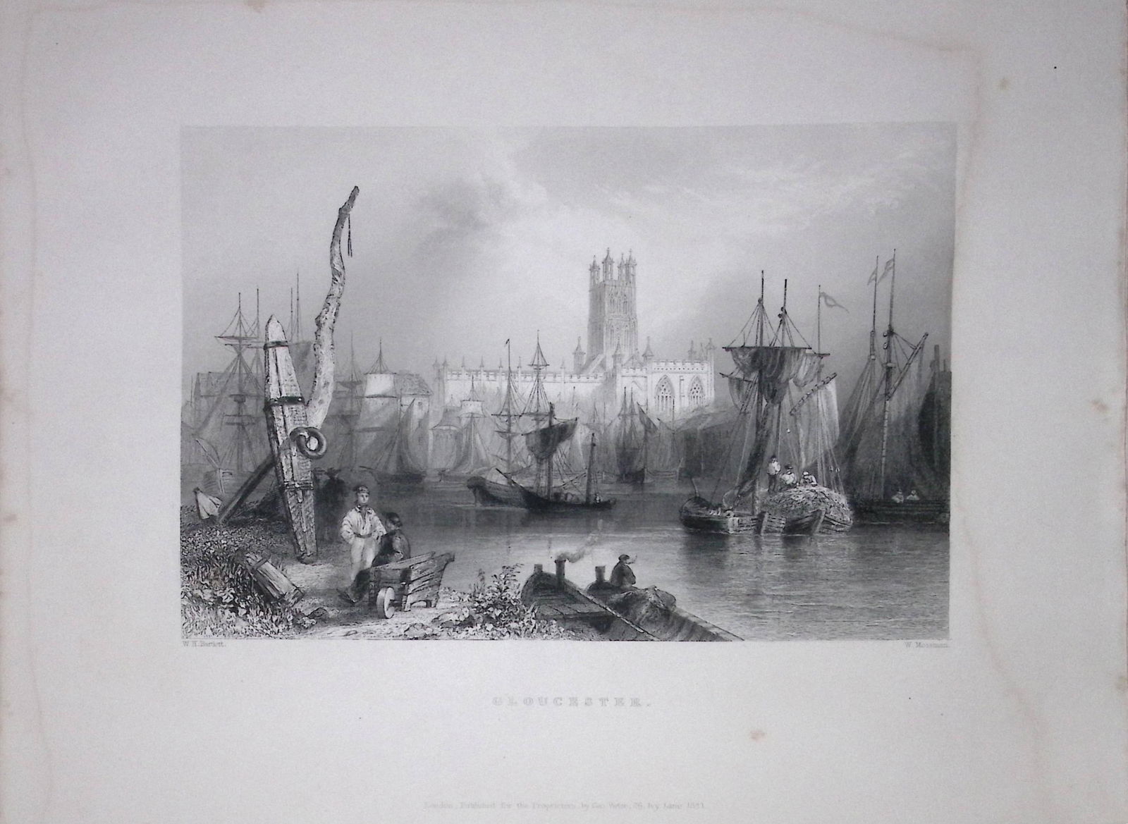 View of Gloucester Cathedral WH Bartlett 1842 Antique Steel Engraving-204.: Title: View of Gloucester Cathedral WH Bartlett 1842 Antique Steel Engraving-204. Description: View of Gloucester Cathedral WH Bartlett 1842 Antique Steel Engraving-204.
