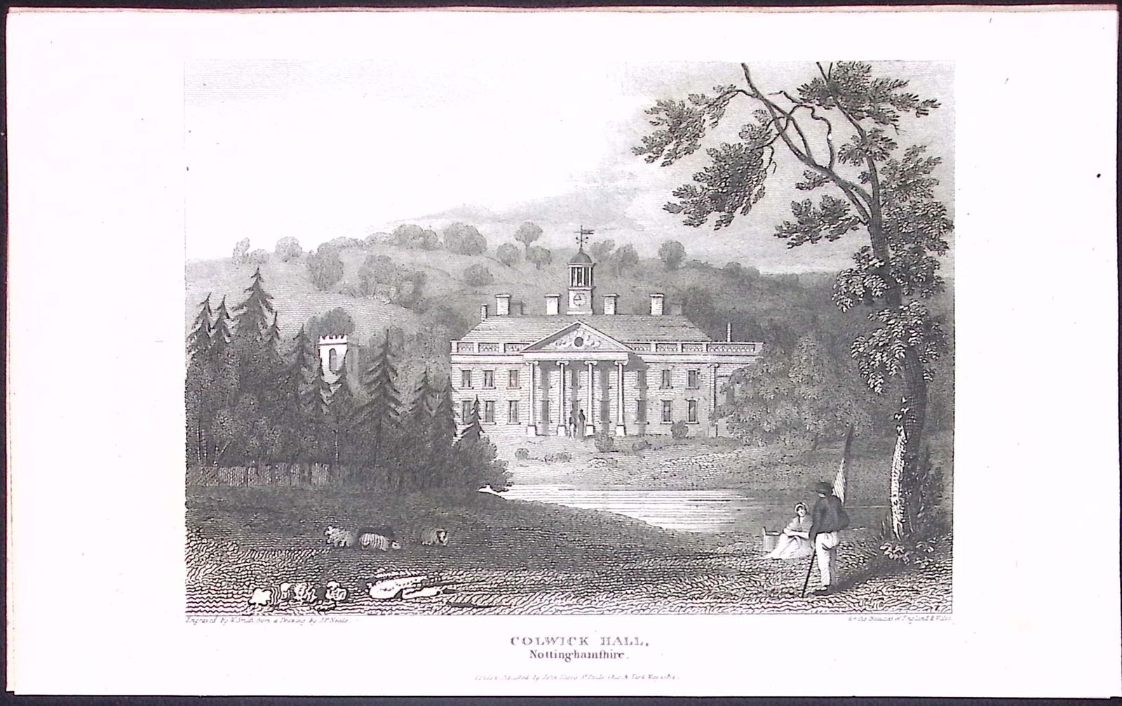Nottingham Colwick Hall Antique 212 Years-Old Steel-Engraving-156: Title: Nottingham Colwick Hall Antique 212 Years-Old Steel-Engraving-156 Description: This Nottinghamshire Georgian Antique Print Was Removed from a First Edition of.