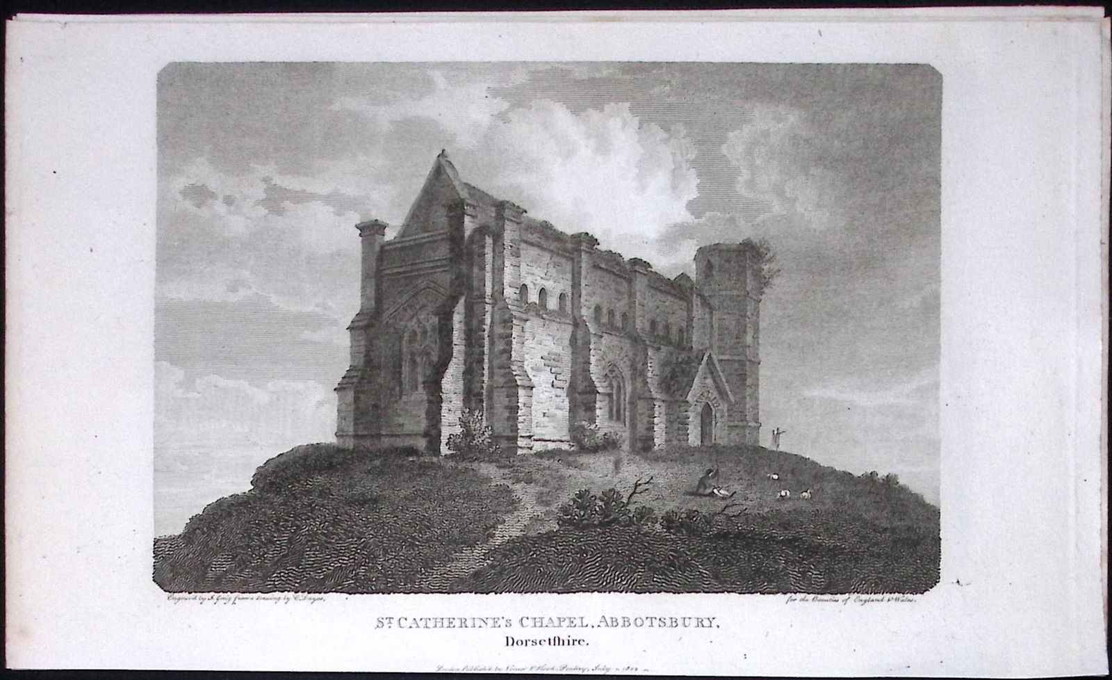 St Catherines Chapel Abbotsbury Dorset Antique 223 Years-Old Georgian Steel-Engraving-183: Title: St Catherines Chapel Abbotsbury Dorset Antique 223 Years-Old Georgian Steel-Engraving-183 Description: This Dorsetshire Georgian Antique Print Was Removed from a First Edition of. The