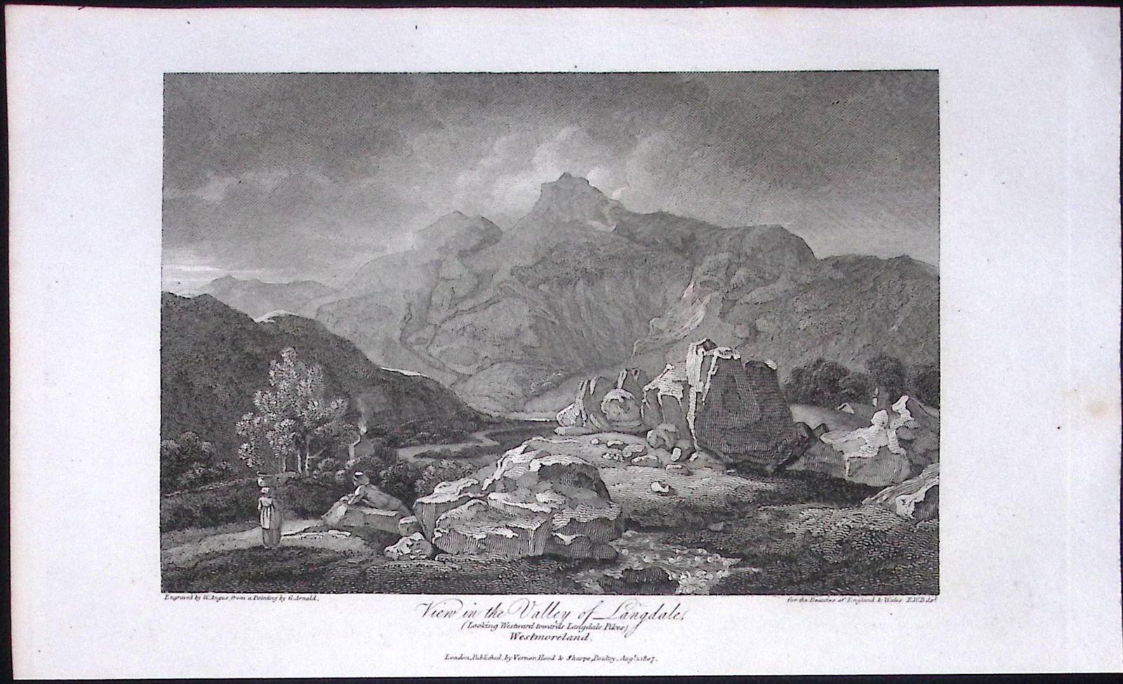 View of Langdale Lake District Antique 211 Years-Old Georgian Steel-Engraving-211: Title: View of Langdale Lake District Antique 211 Years-Old Georgian Steel-Engraving-211 Description: This Cumbria Georgian Antique Print Was Removed from a First Edition of.