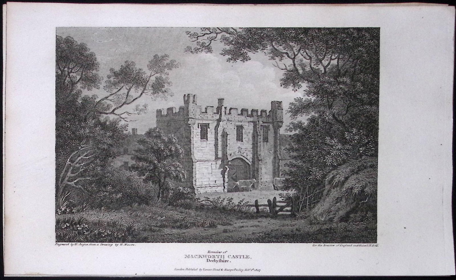 Mackworth Castle Derbyshire Antique 223 Years-Old Georgian Steel-Engraving-298: Title: Mackworth Castle Derbyshire Antique 223 Years-Old Georgian Steel-Engraving-298 Description: This Derbyshire Georgian Antique Print Was Removed from a First Edition of.