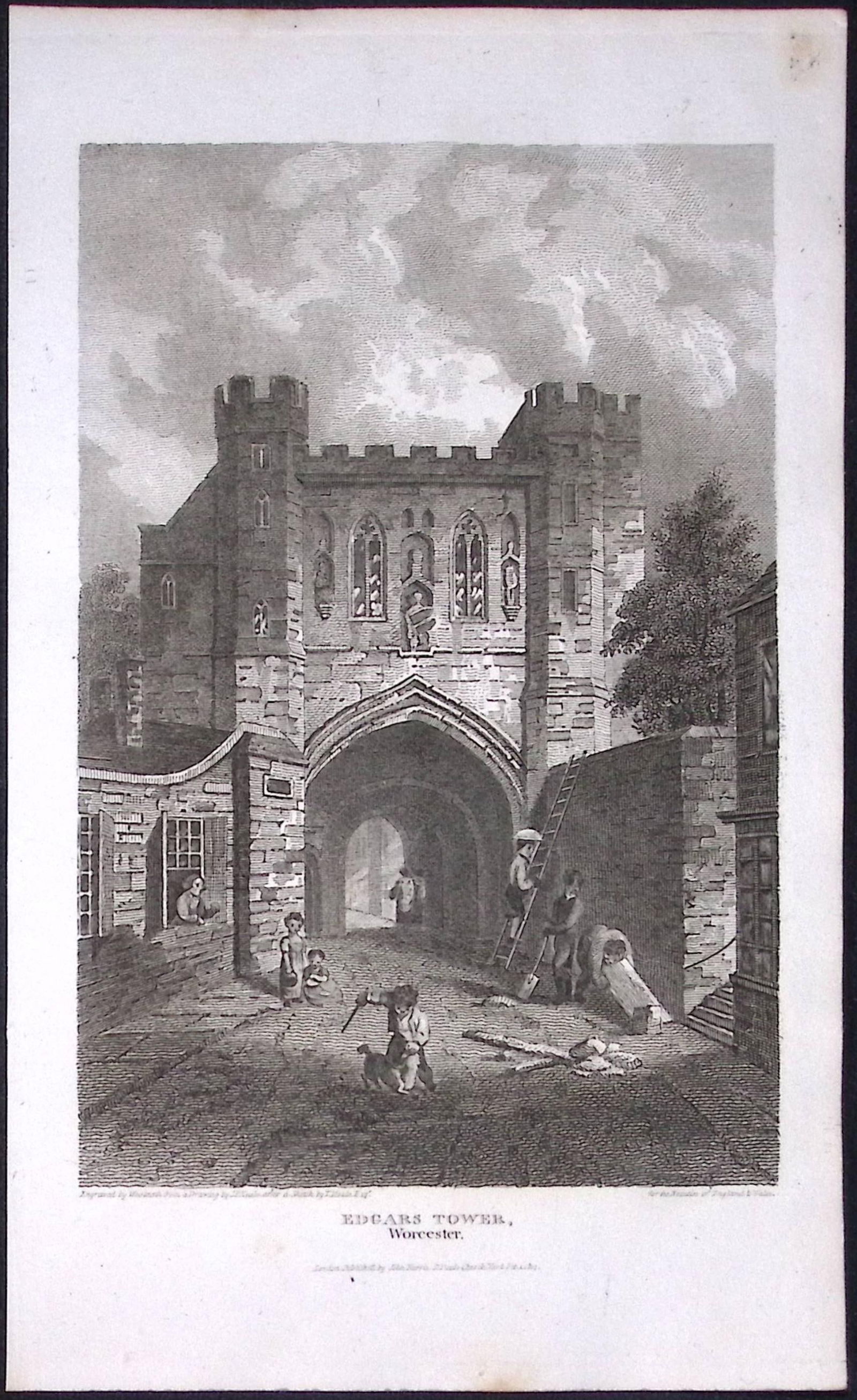 Edgars Tower Worcester Antique 212 Years-Old Georgian Steel-Engraving-406: Title: Edgars Tower Worcester Antique 212 Years-Old Georgian Steel-Engraving-406 Description: This Worcester Georgian Antique Print Was Removed from a First Edition of.