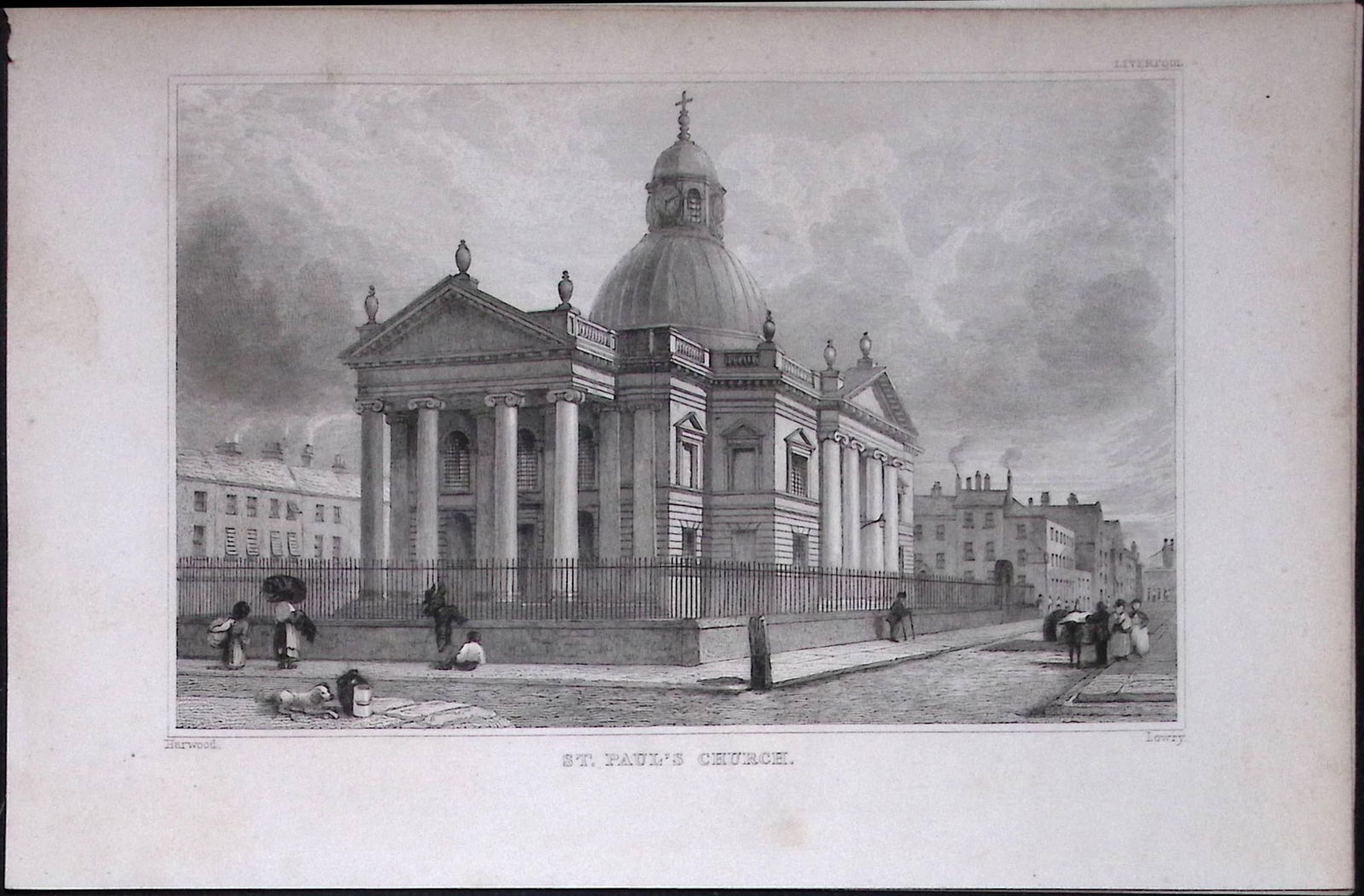 Liverpool St Pauls Square Antique 195 Years-Old Steel-Engraving-50: Title: Liverpool St Pauls Square Antique 195 Years-Old Steel-Engraving-50 Description: This Antique Steel Engraving Was Removed from a 195-Year-Old Edition of. Lanc