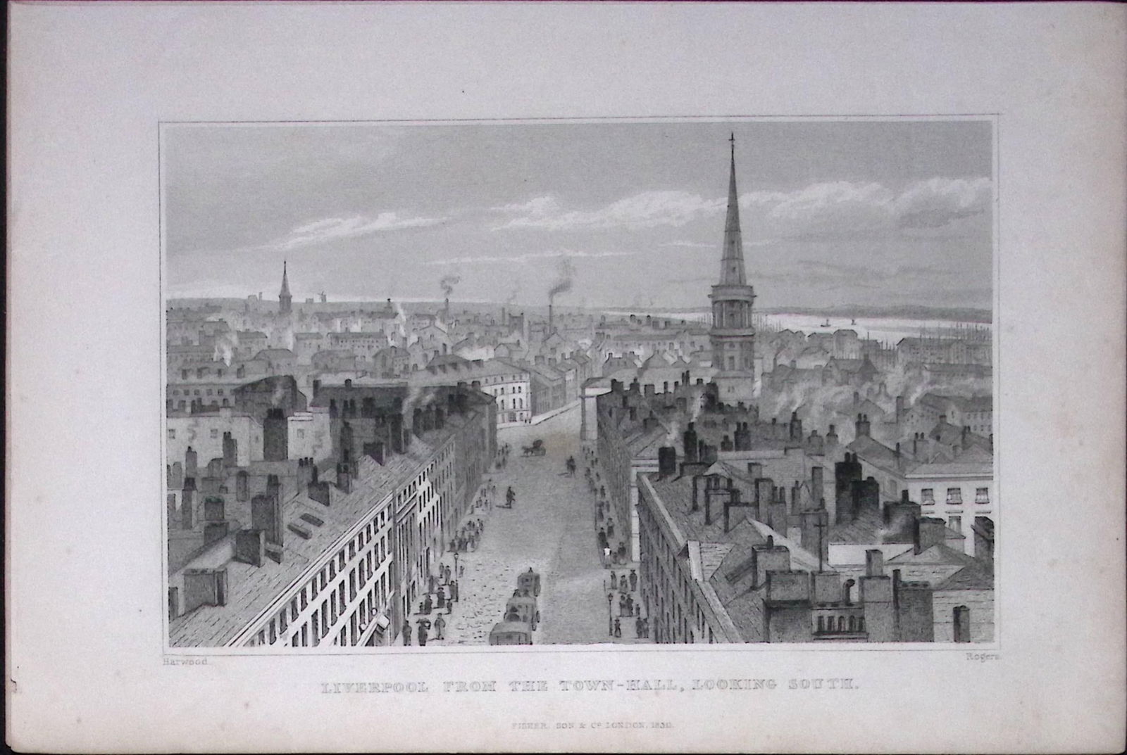 View of Liverpool Lancashire Antique 195 Years-Old Steel-Engraving-3: Title: View of Liverpool Lancashire Antique 195 Years-Old Steel-Engraving-3 Description: This Antique Steel Engraving Was Removed from a 195-Year-Old Edition of. Lancashire Illustrated in a