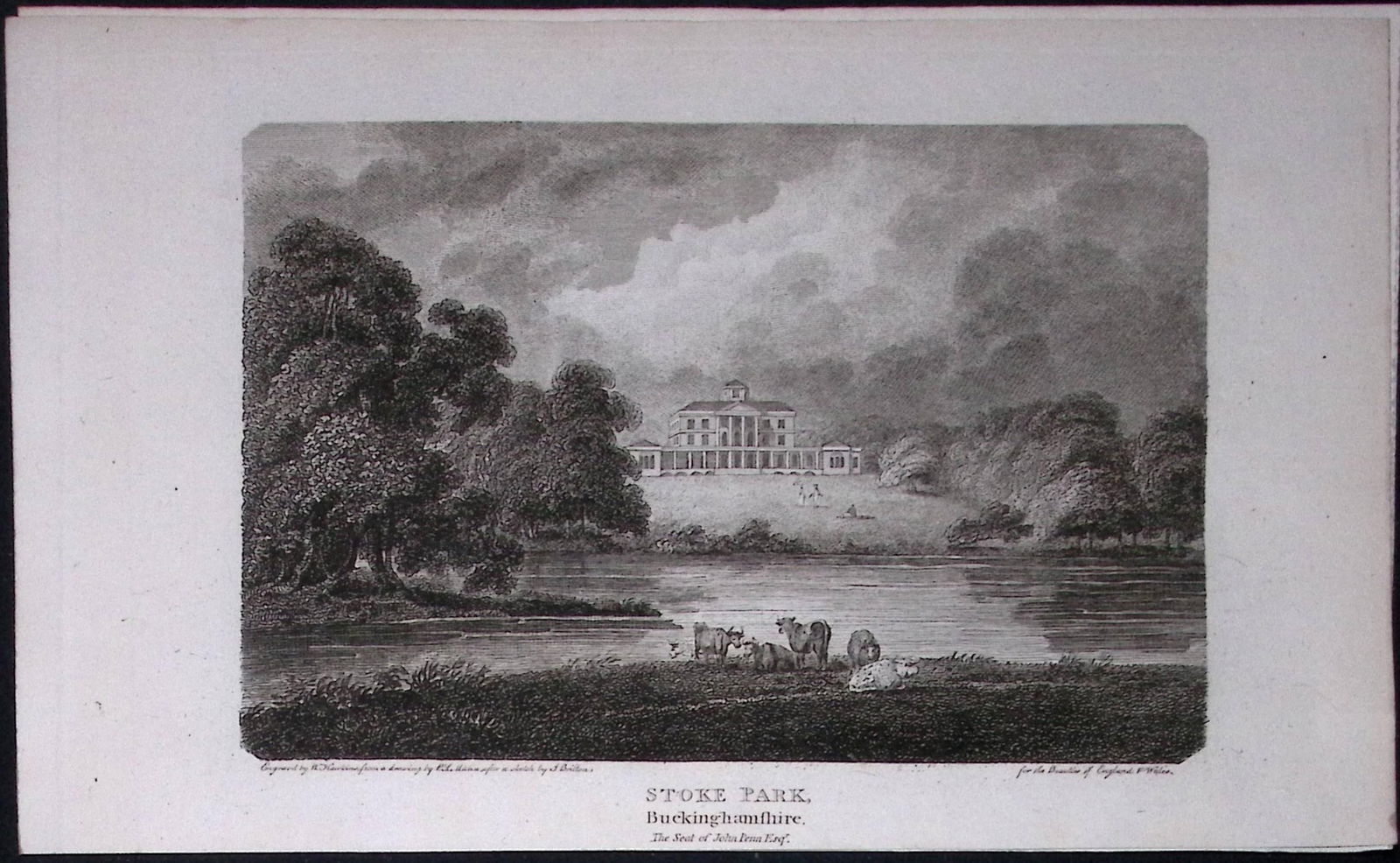 Stoke Park Bucks Antique 225 Years-Old Georgian Steel-Engraving-417: Title: Stoke Park Bucks Antique 225 Years-Old Georgian Steel-Engraving-417 Description: This Georgian Antique Print Was Removed from a First Edition of. The Beauties of England and Wales