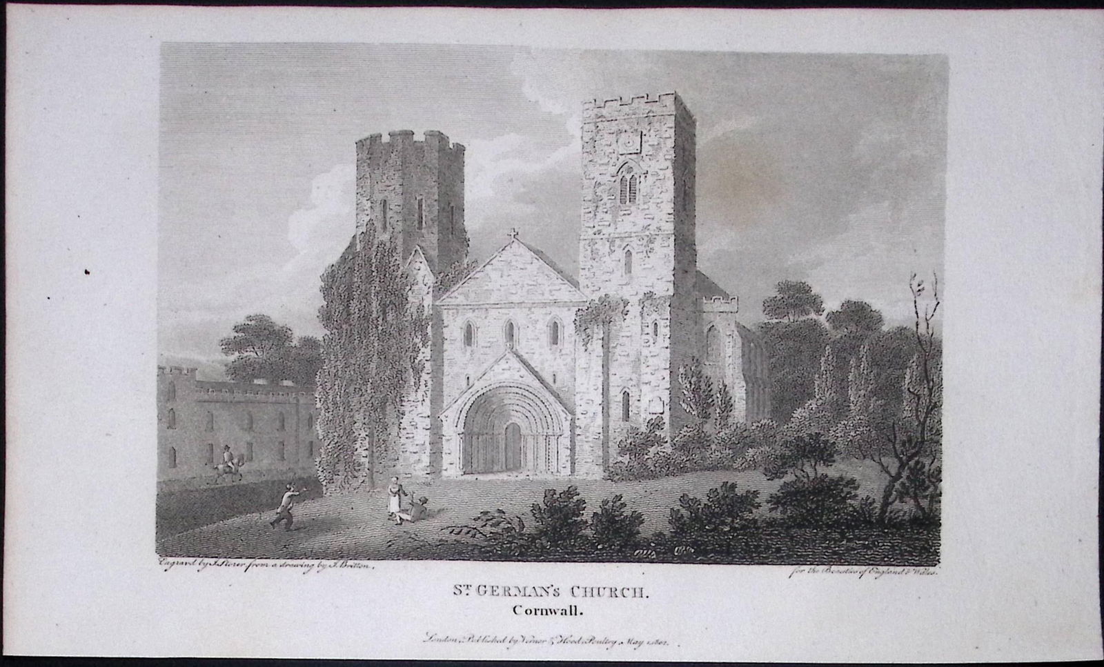 St Germans Church Cornwall Antique 224 Years-Old Steel-Engraving-73: Title: St Germans Church Cornwall Antique 224 Years-Old Steel-Engraving-73 Description: This Cornwall Georgian Antique Print Was Removed from a First Edition of. Th