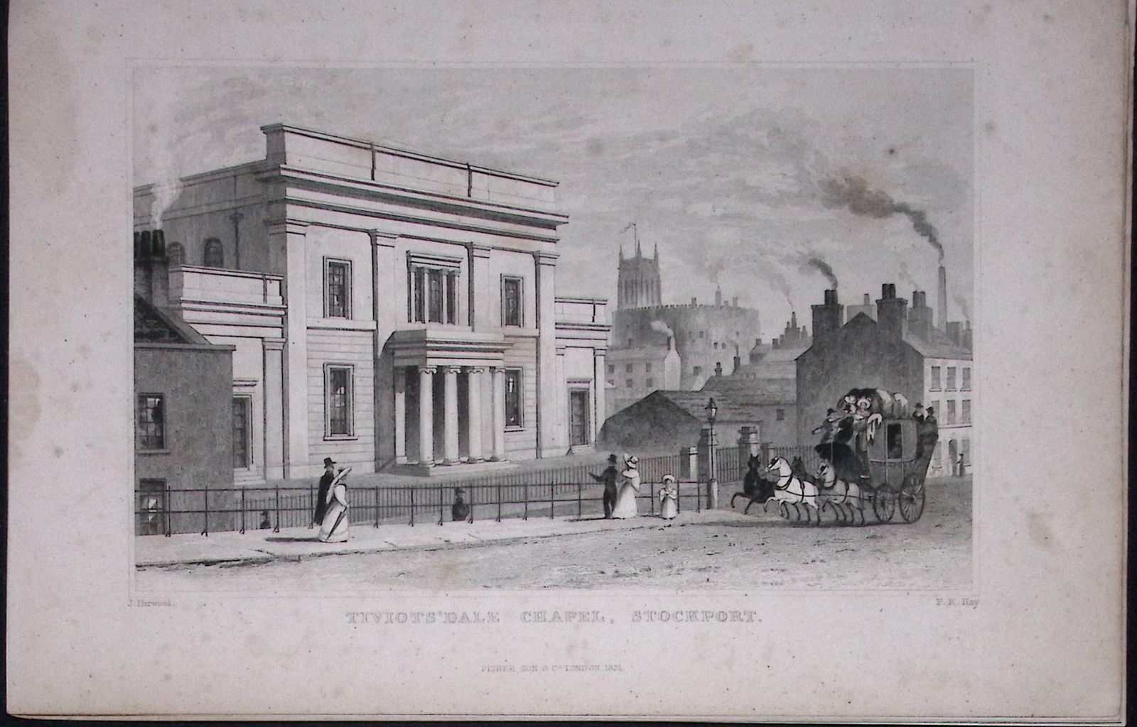 Stockport Tiviots’ Dale Chapel Antique 195 Years-Old Steel-Engraving-61: Title: Stockport Tiviots’ Dale Chapel Antique 195 Years-Old Steel-Engraving-61 Description: This Antique Steel Engraving Was Removed from a 195-Year-Old Edition of. Lancashire Illustrated