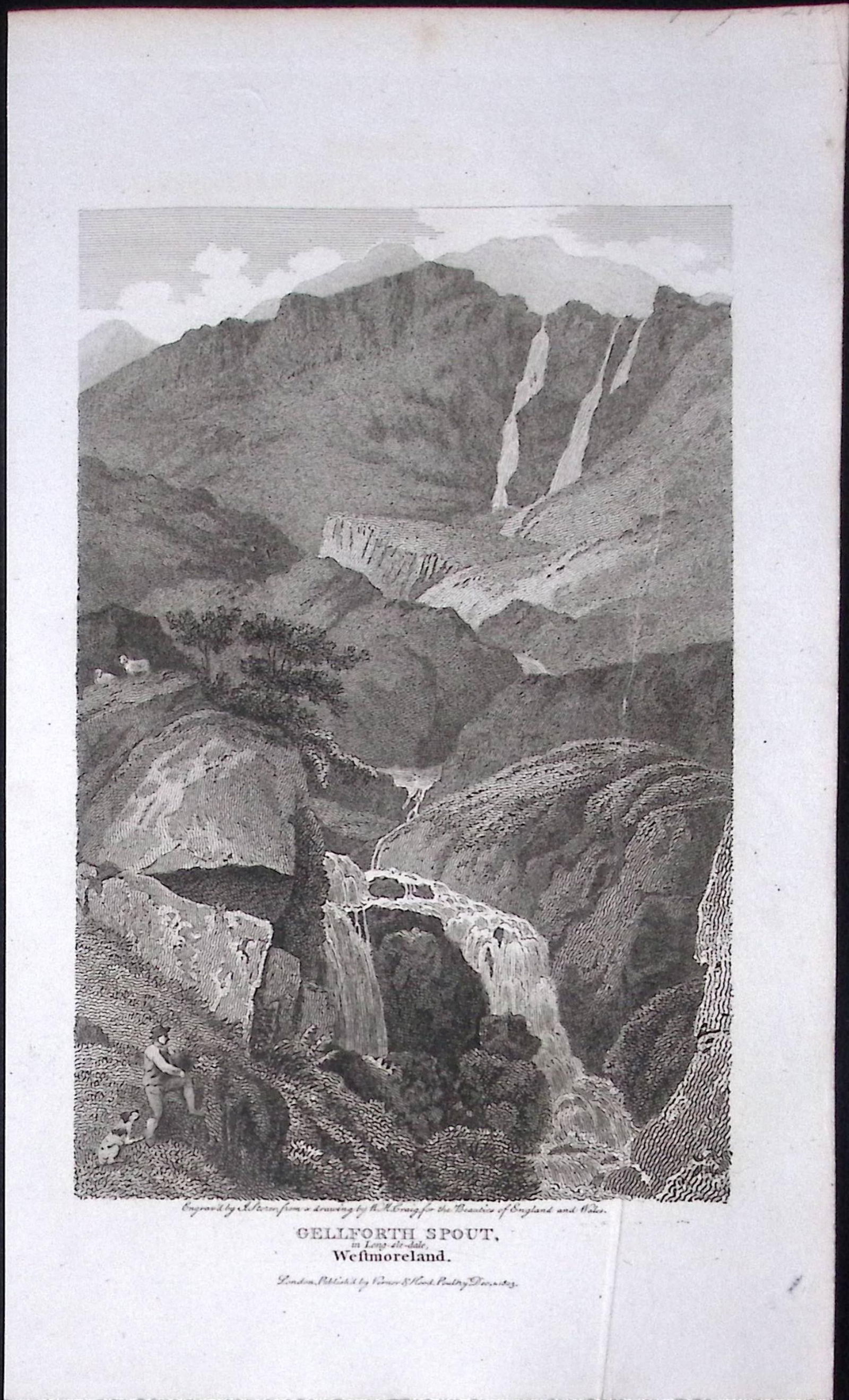 Gellforth Spout Lake District Antique 211 Years-Old Georgian Steel-Engraving-212: Title: Gellforth Spout Lake District Antique 211 Years-Old Georgian Steel-Engraving-212 Description: This Cumbria Georgian Antique Print Was Removed from a First Edition of. <