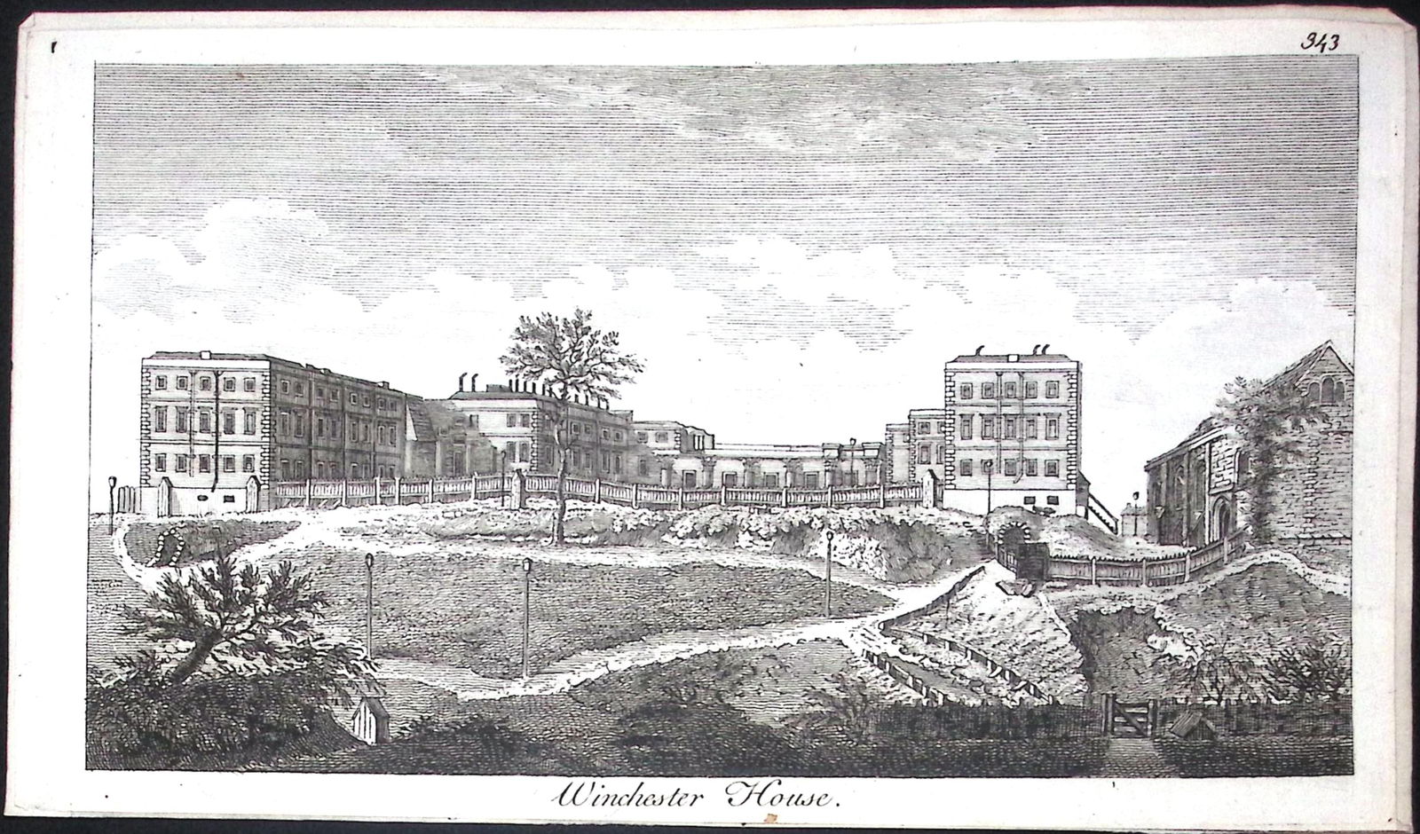 Hampshire Winchester House Rare Georgian Copper Antique 1776 Engraving-146. (1 of 2)
