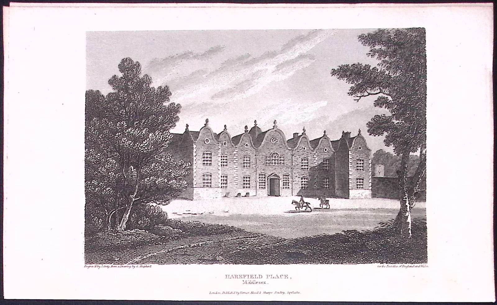 Harefield House Uxbridge Middlesex Antique 200 Years-Old Steel-Engraving-251: Title: Harefield House Uxbridge Middlesex Antique 200 Years-Old Steel-Engraving-251 Description: This London Georgian Antique Print Was Removed from a First Edition of.
