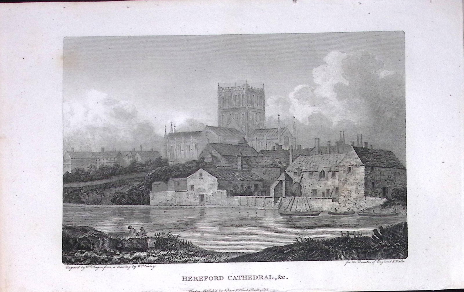 Hereford Cathedral Antique 220 Years-Old Georgian Steel-Engraving-216: Title: Hereford Cathedral Antique 220 Years-Old Georgian Steel-Engraving-216 Description: Hereford Cathedral Antique 220 Years-Old Georgian Steel-Engraving-216 The